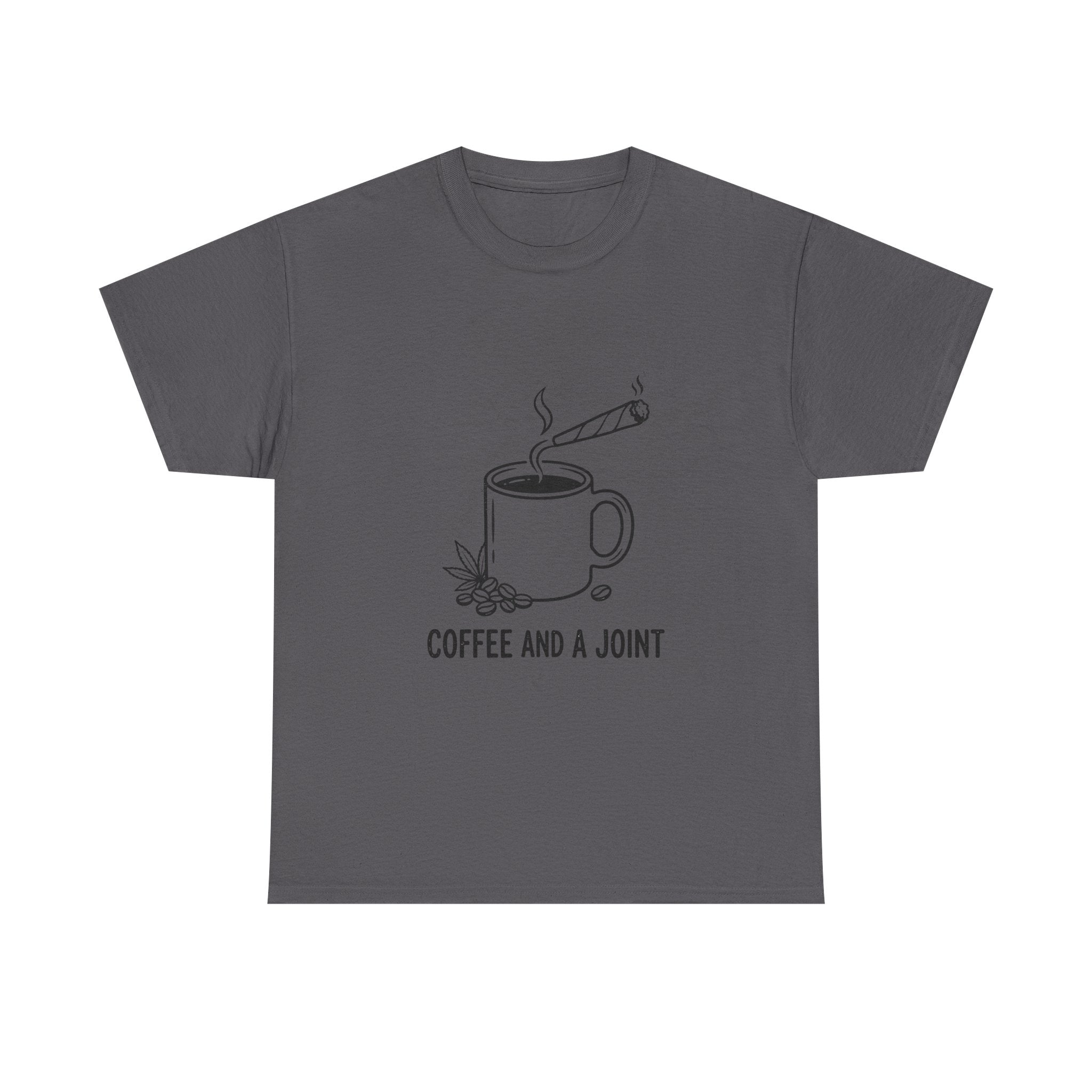 Coffee and a Joint Tee — Cannabis Coffee Minimalist T‑Shirt