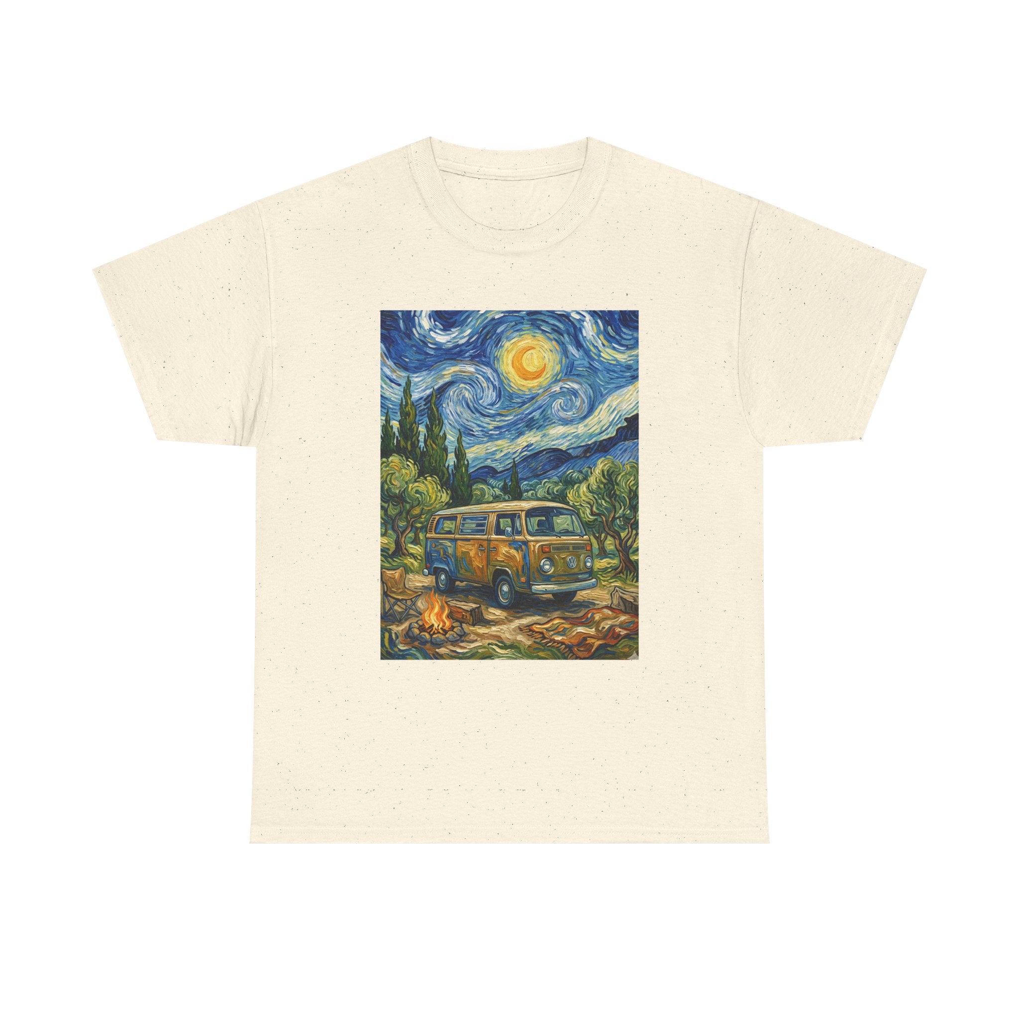 Van Gogh Night Van T-Shirt — Vintage Camper Starry Sky Tee