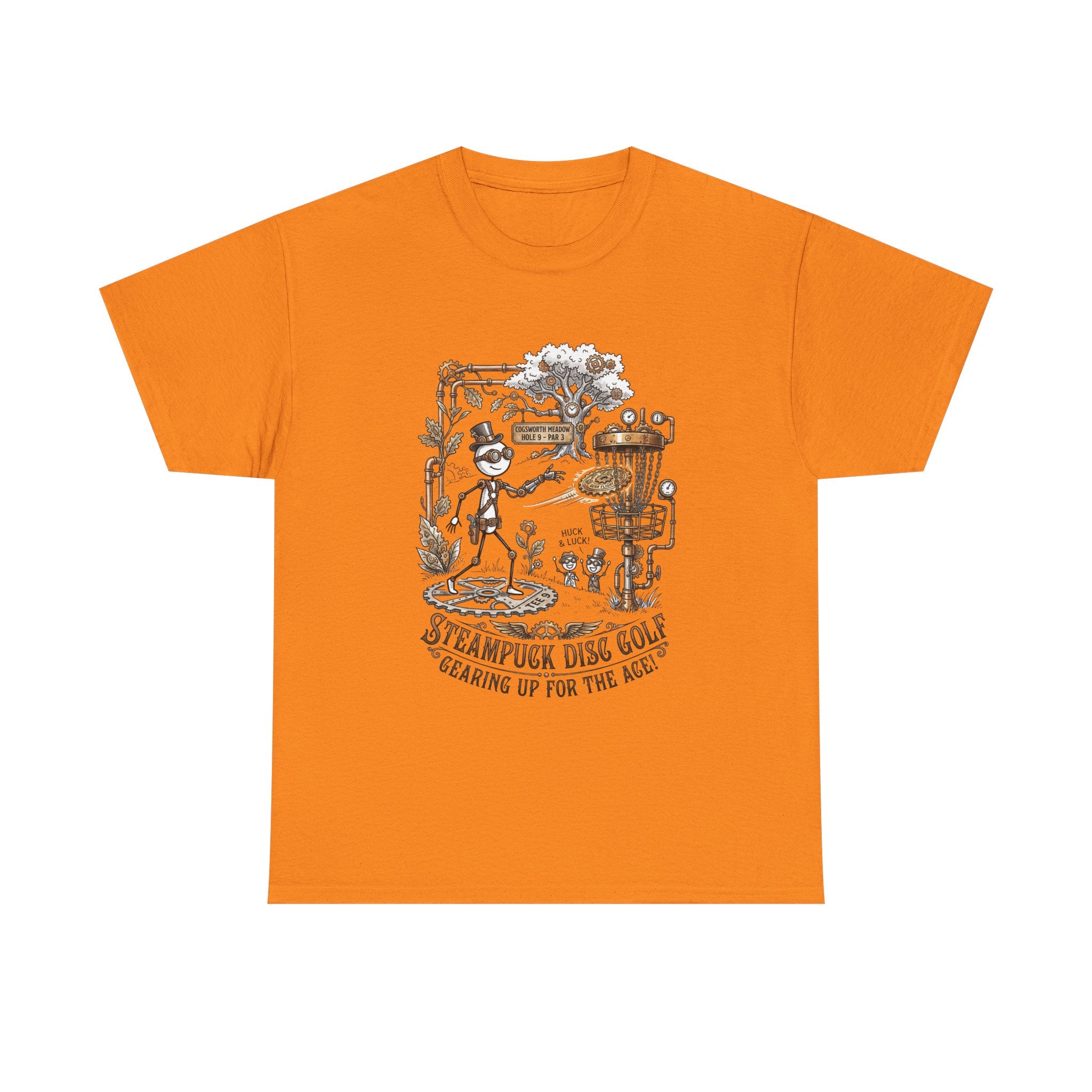 Steampunk Disc Golf T-Shirt — "Gearing Up for the Ace" Vintage Disc Golf Tee