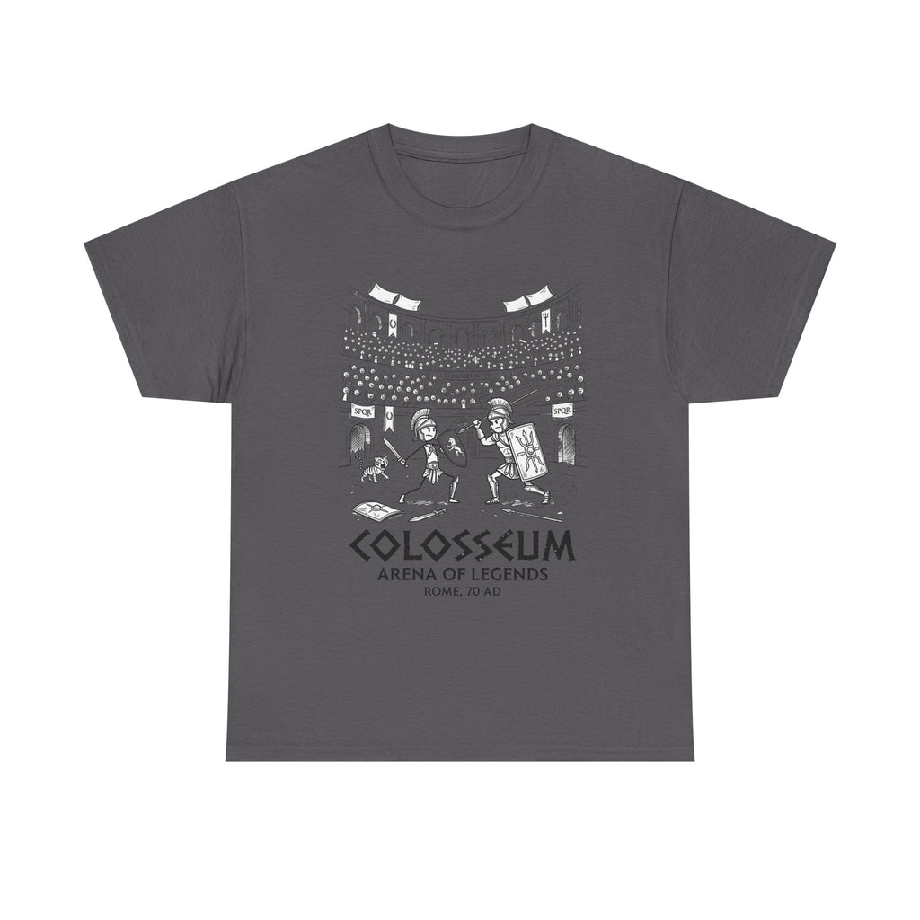 Colosseum Arena of Legends Graphic Tee — Roman Gladiator Coliseum Shirt