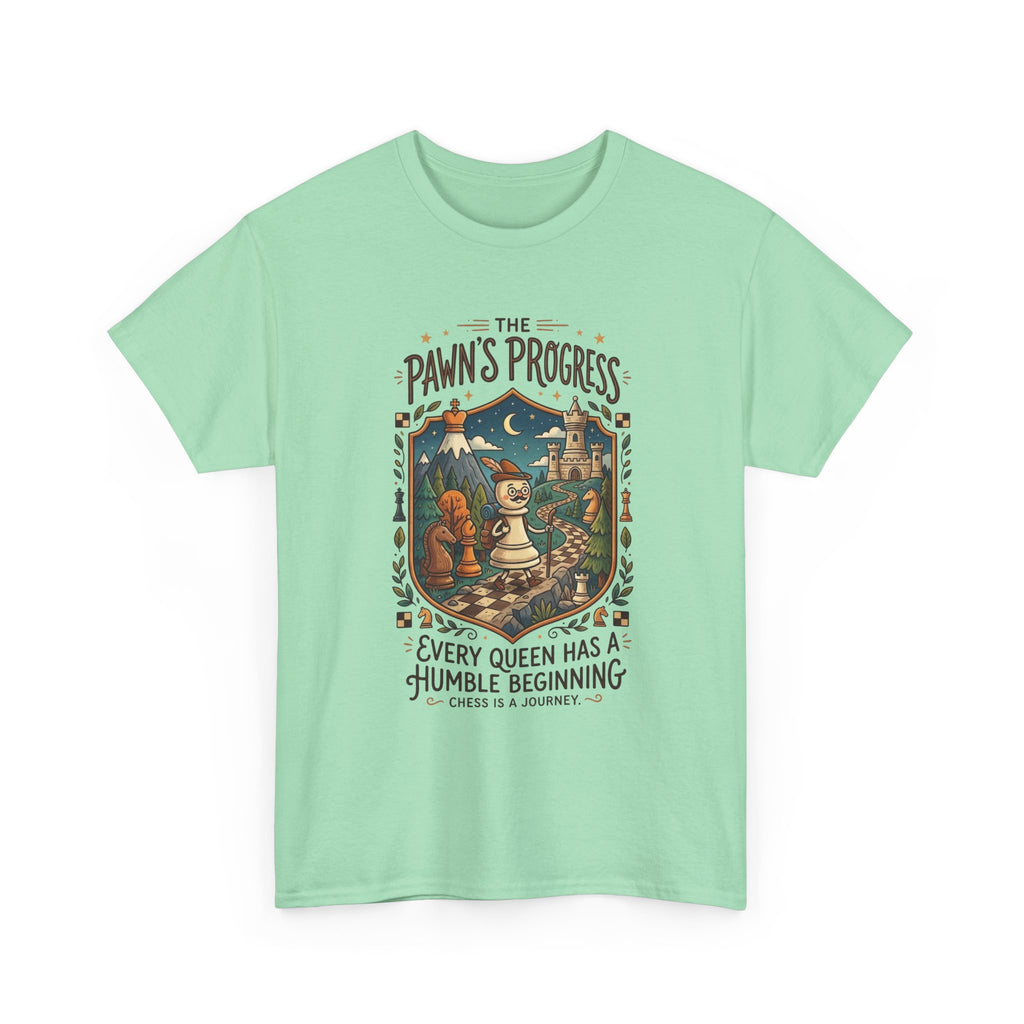 Chess 'The Pawn's Progress' T-Shirt — "Every Queen Has a Humble Beginning" Vintage Style Tee