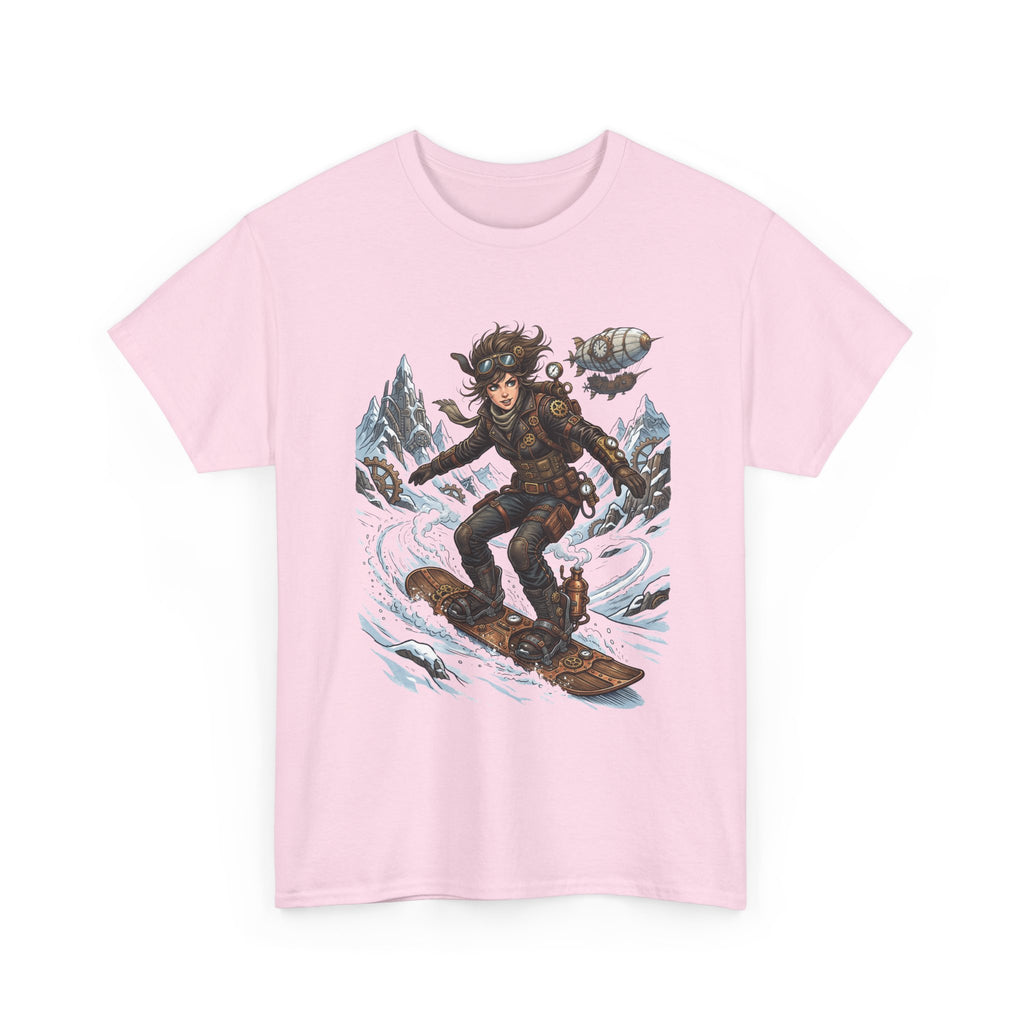 Steampunk Girl Snowboarder Graphic Tee — Winter Snowboarding Adventure Shirt