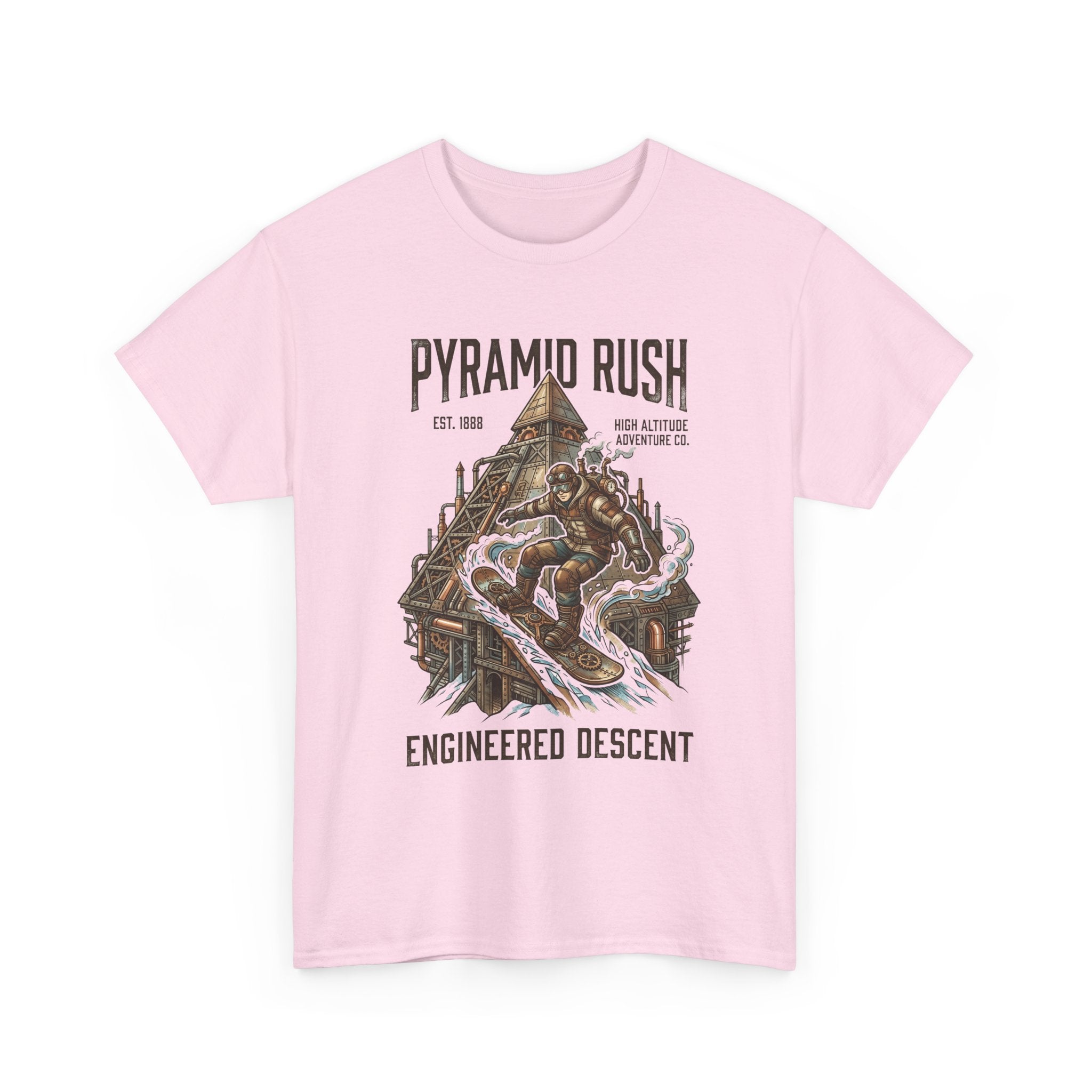 Steampunk Snowboard Pyramid Adventure T-Shirt — Fantasy Explorer Graphic Tee