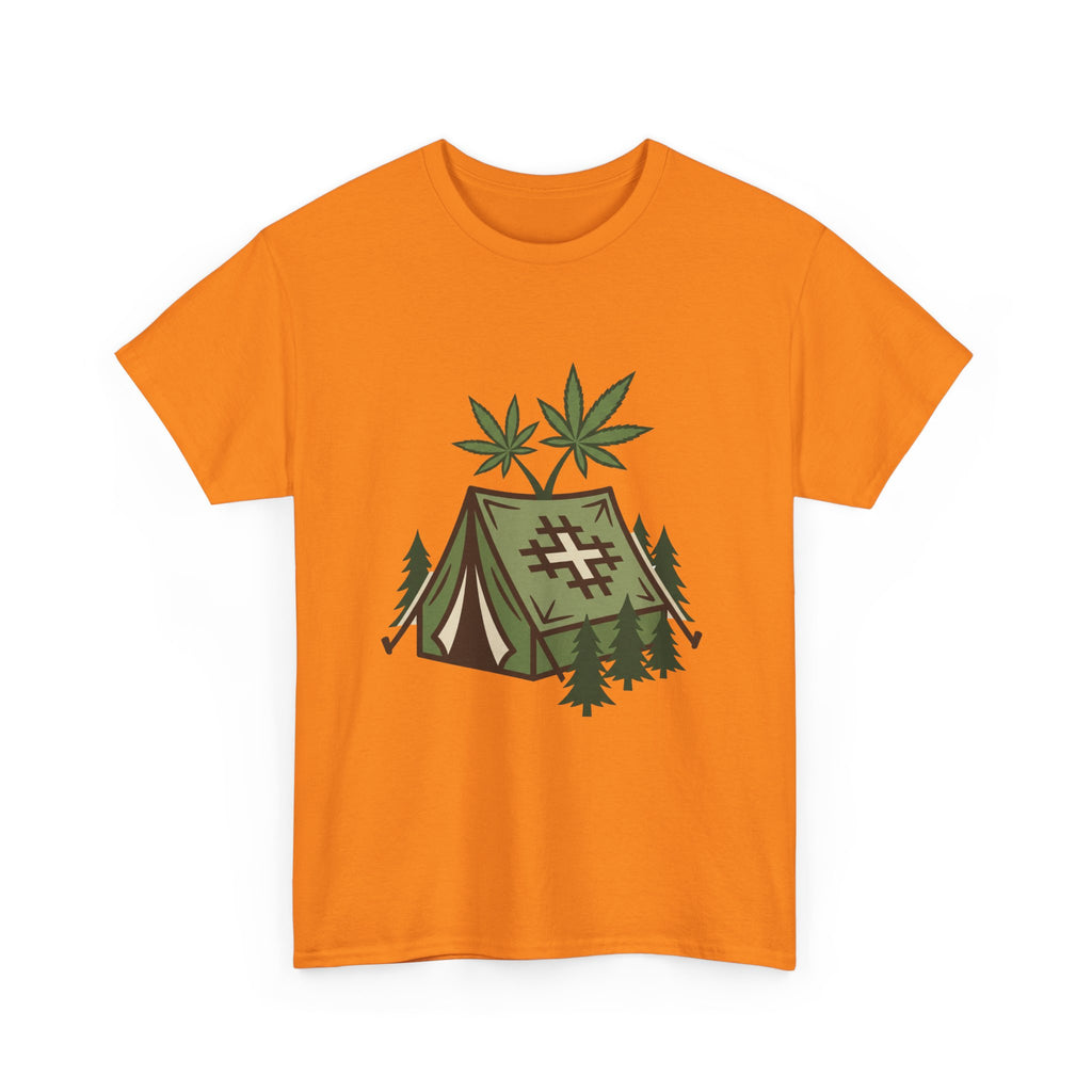 Camping Tent Cannabis T-Shirt – Weed Outdoor Adventure Graphic Tee