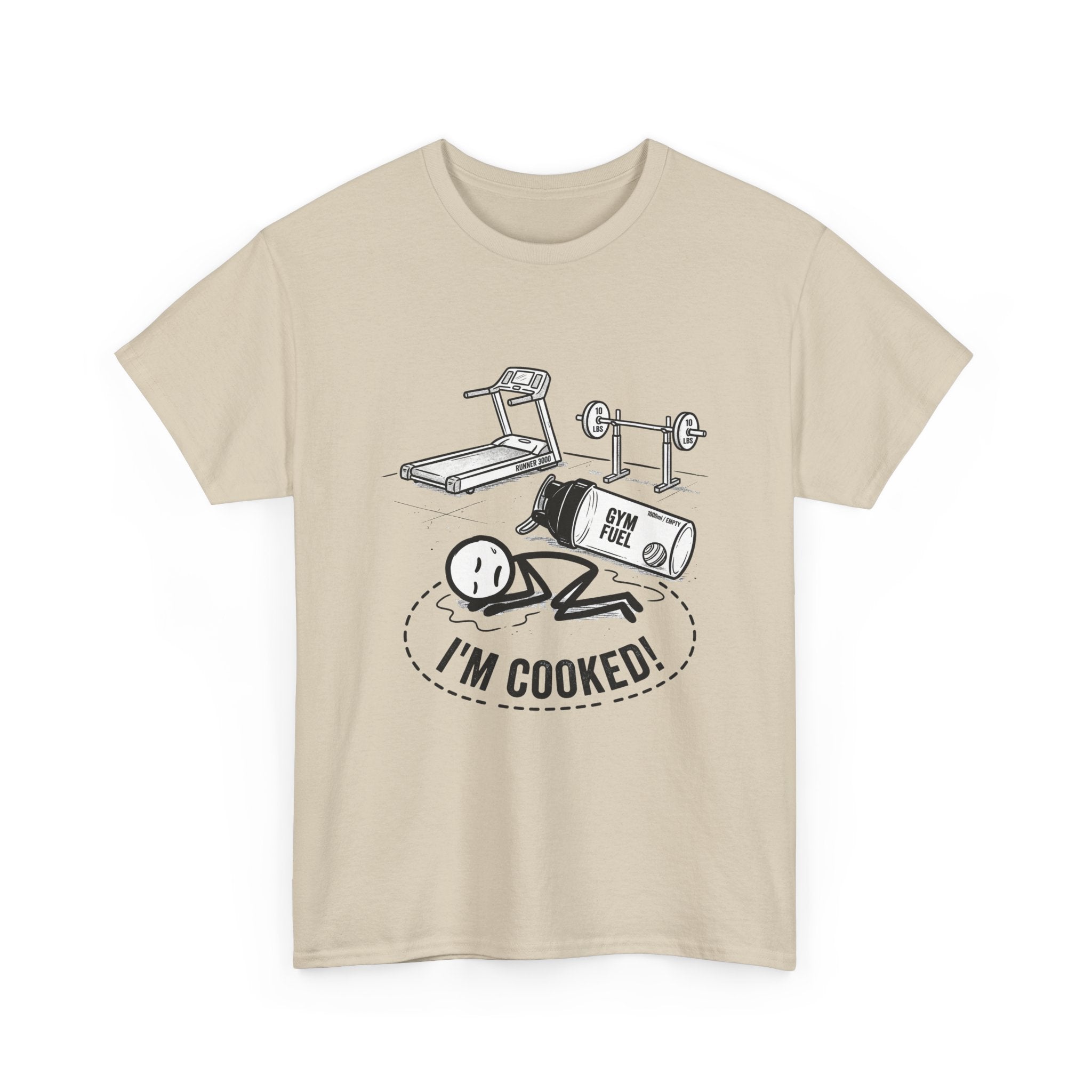 Fitness Humor T‑Shirt — "I'm Cooked!" Workout Exhaustion Tee