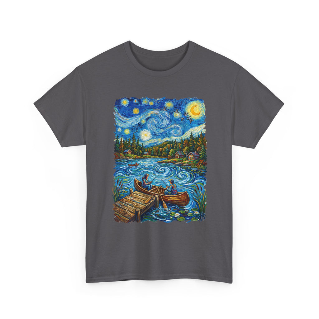 Starry Night Lake T-Shirt — Canoe Dock Scenic Tee