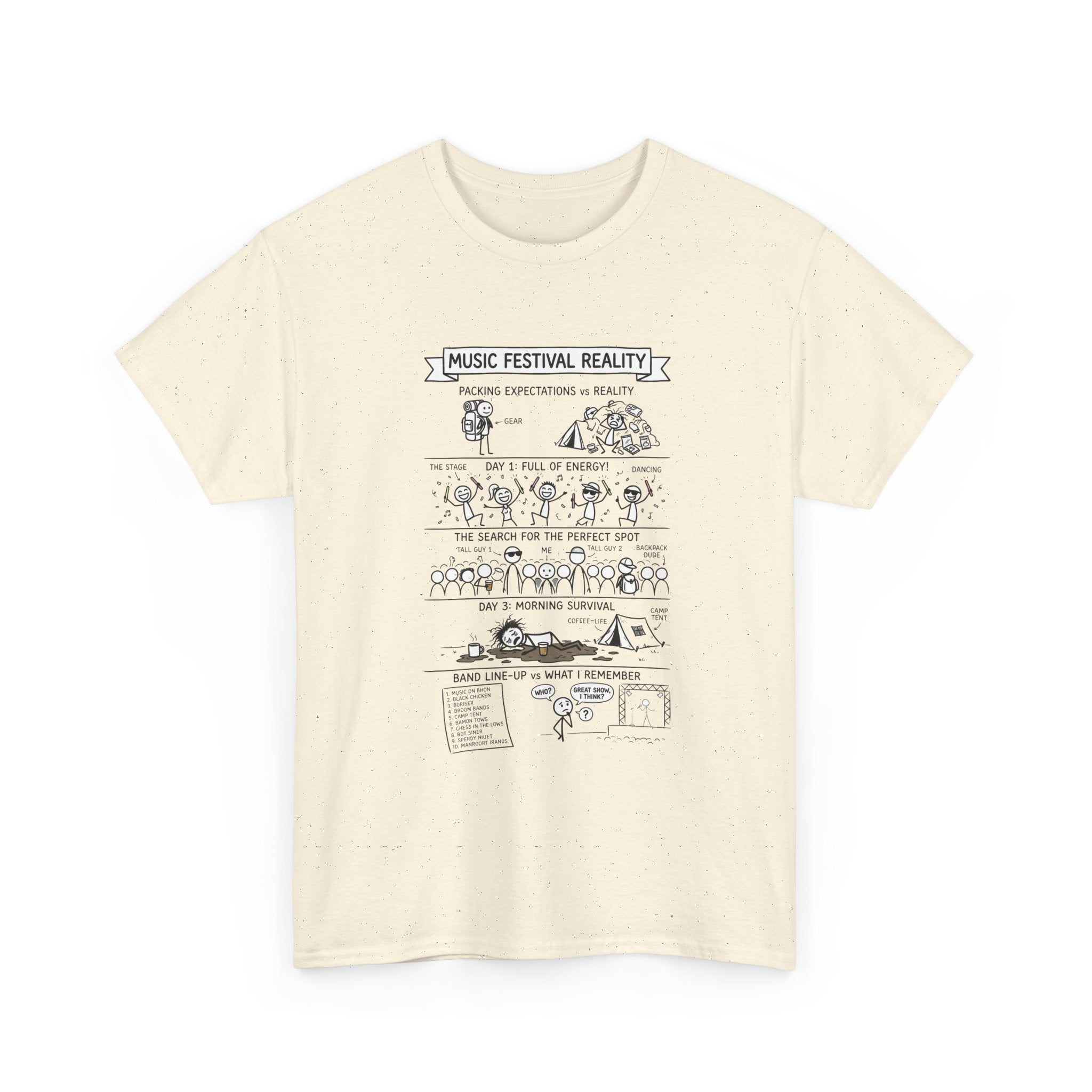 Music Festival Reality Tee – Funny Concert Comic Graphic T-Shirt