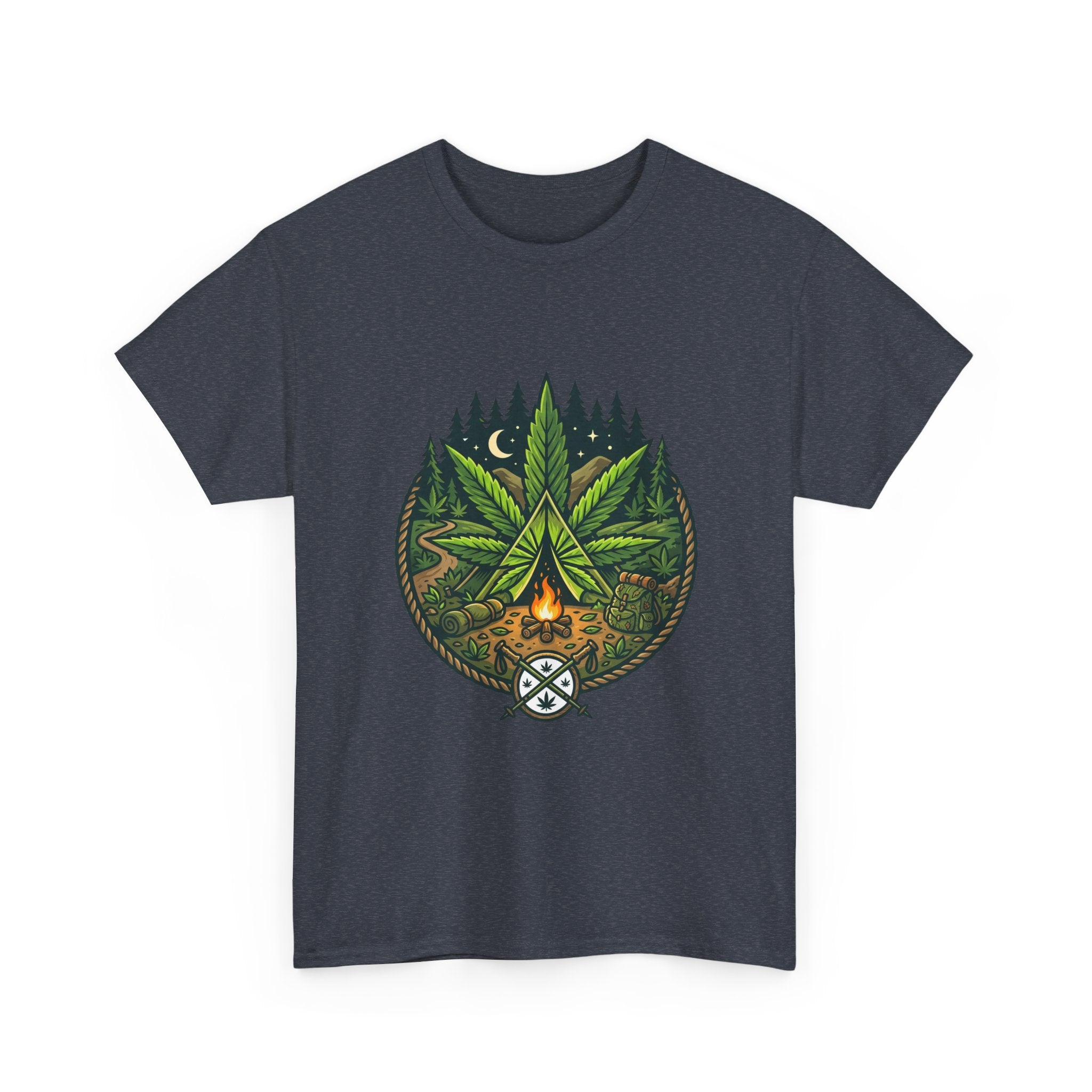 T-Shirt — Campfire Cannabis Leaf Graphic Tee