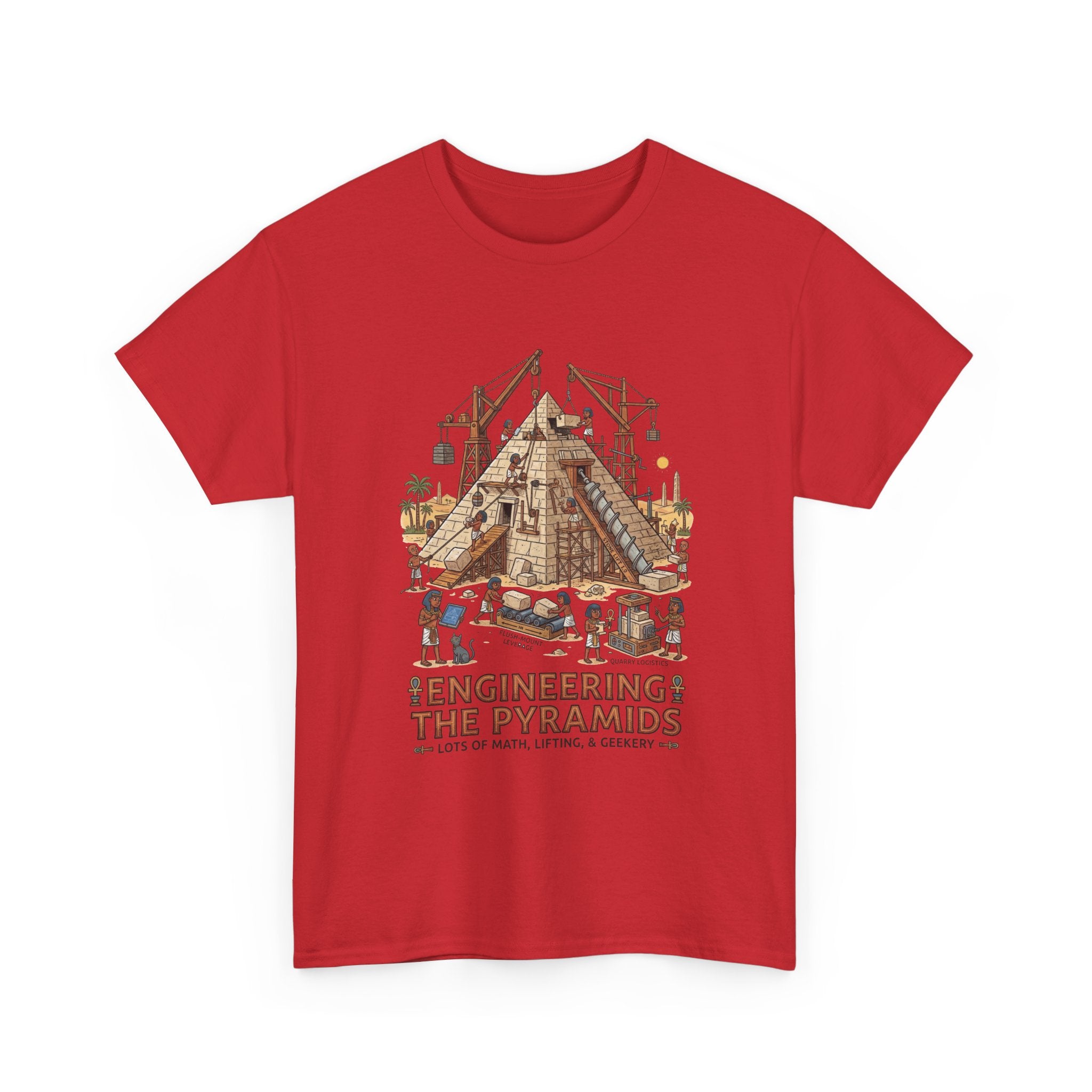 Pyramids Engineering T-Shirt – Vintage Egypt Construction Graphic Tee