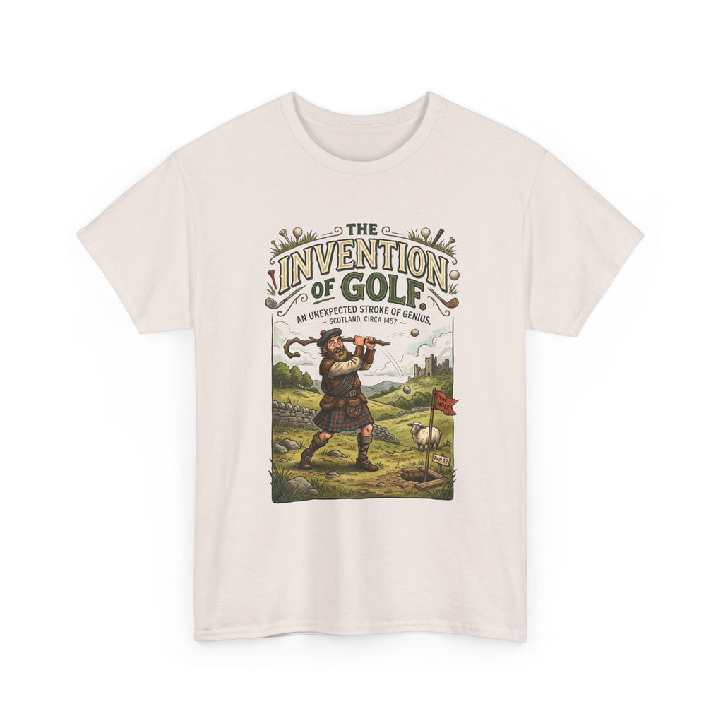 Golf Tee — 'The Invention of Golf' Vintage Golfing Graphic Shirt
