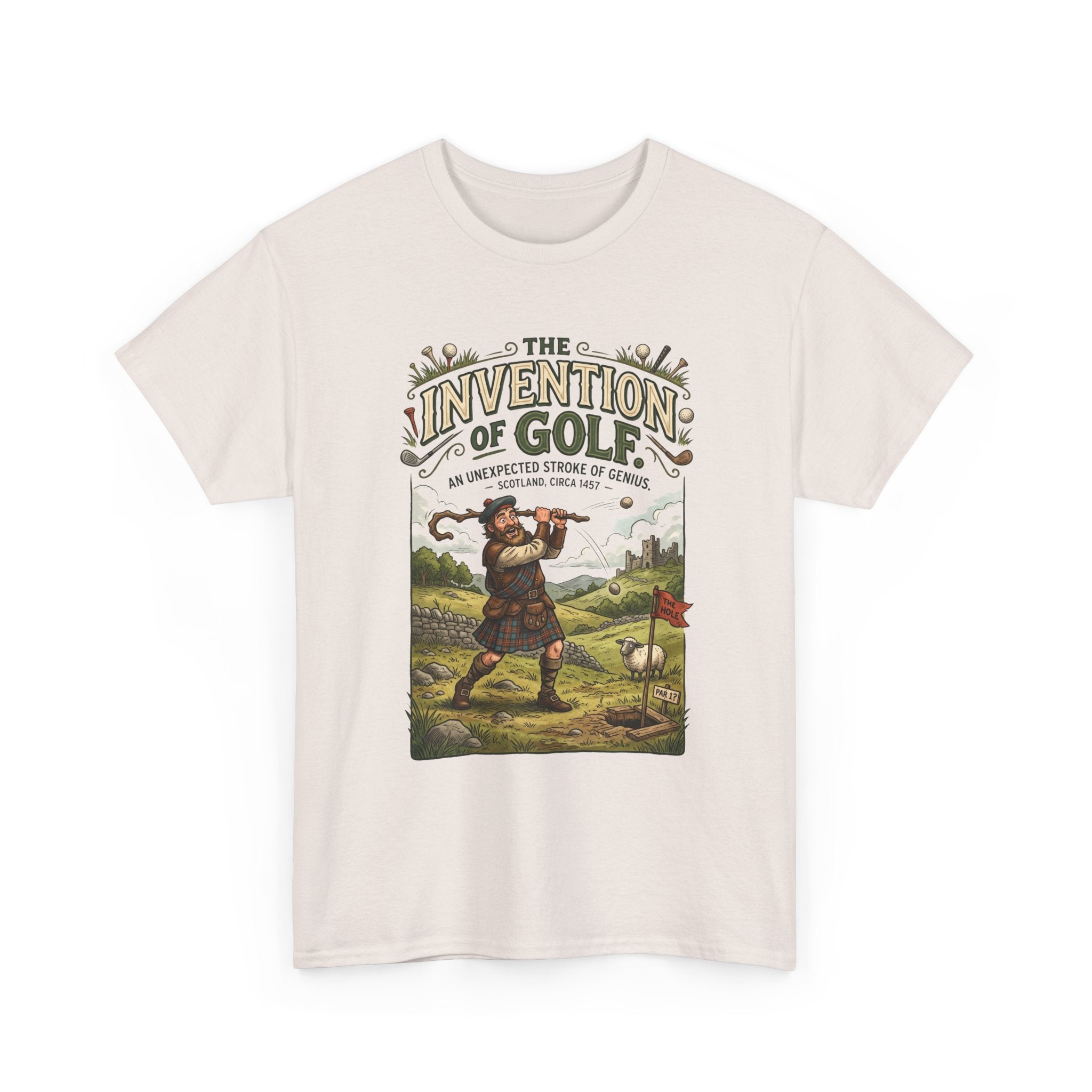 Golf Tee — 'The Invention of Golf' Vintage Golfing Graphic Shirt