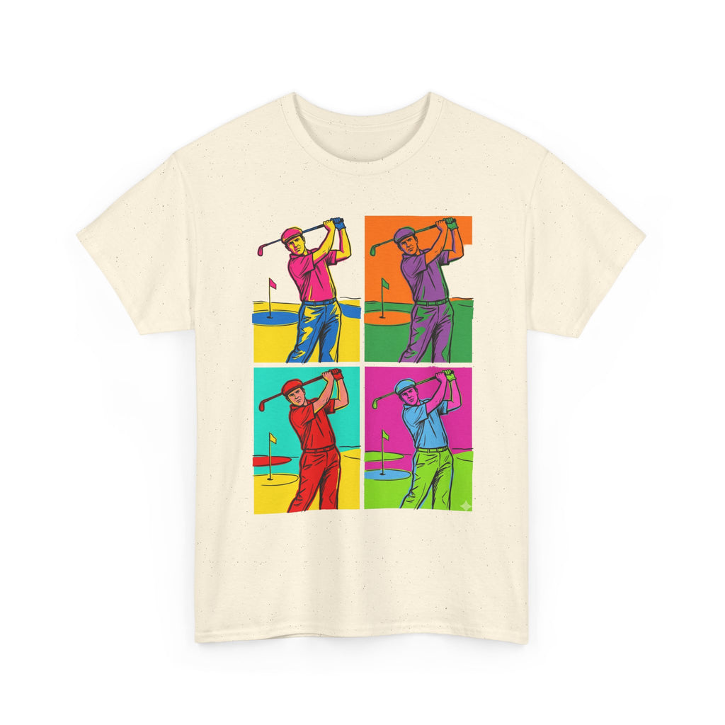 Golf Pop Art T-Shirt — Colorful Golfer Swing Graphic Tee