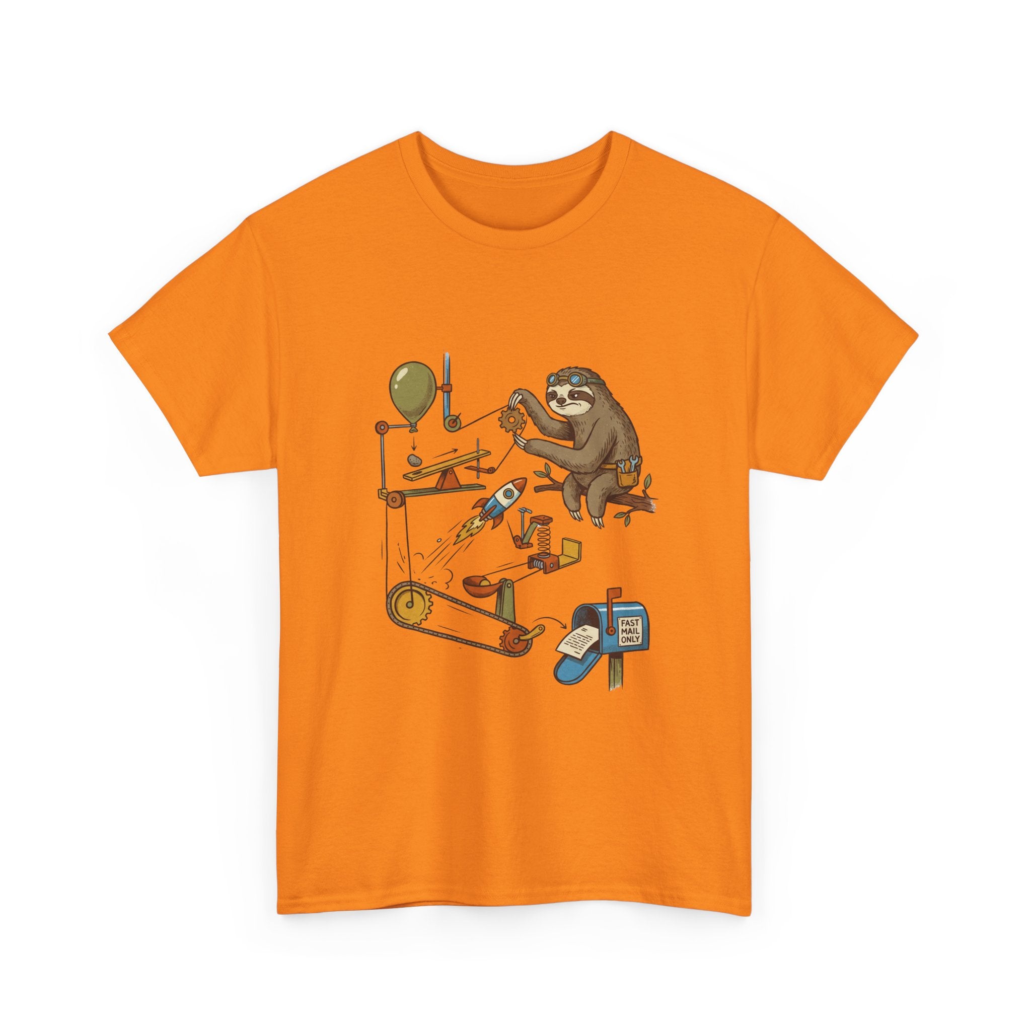 T-Shirt — Sloth Rube Goldberg Machine Graphic Tee