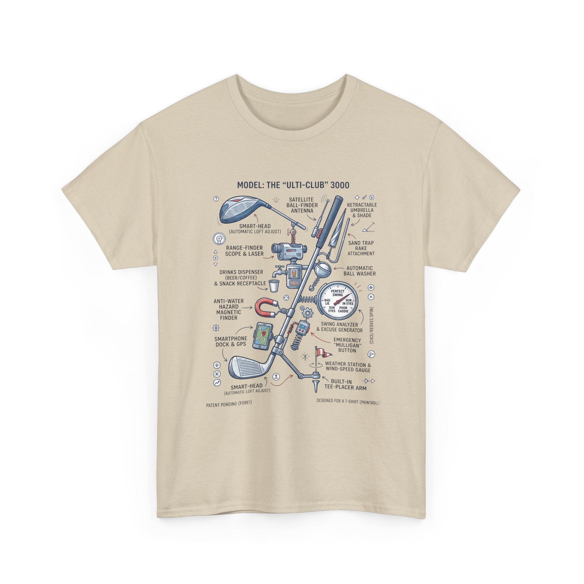T-Shirt — Golf Club Diagram Vintage Schematic Tee