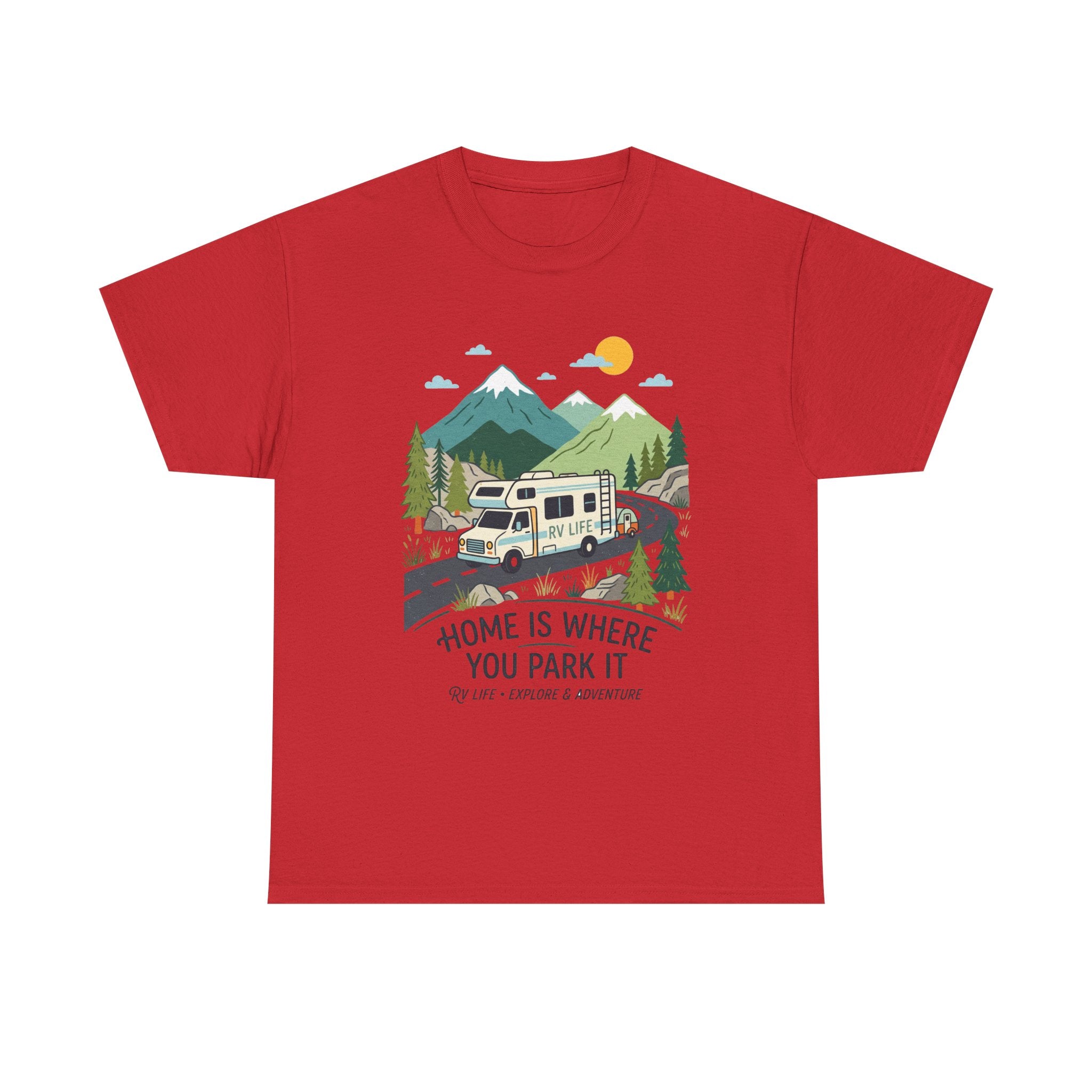 RV Camping T‑Shirt — "Home Is Where You Park It" Mountain Camper Tee