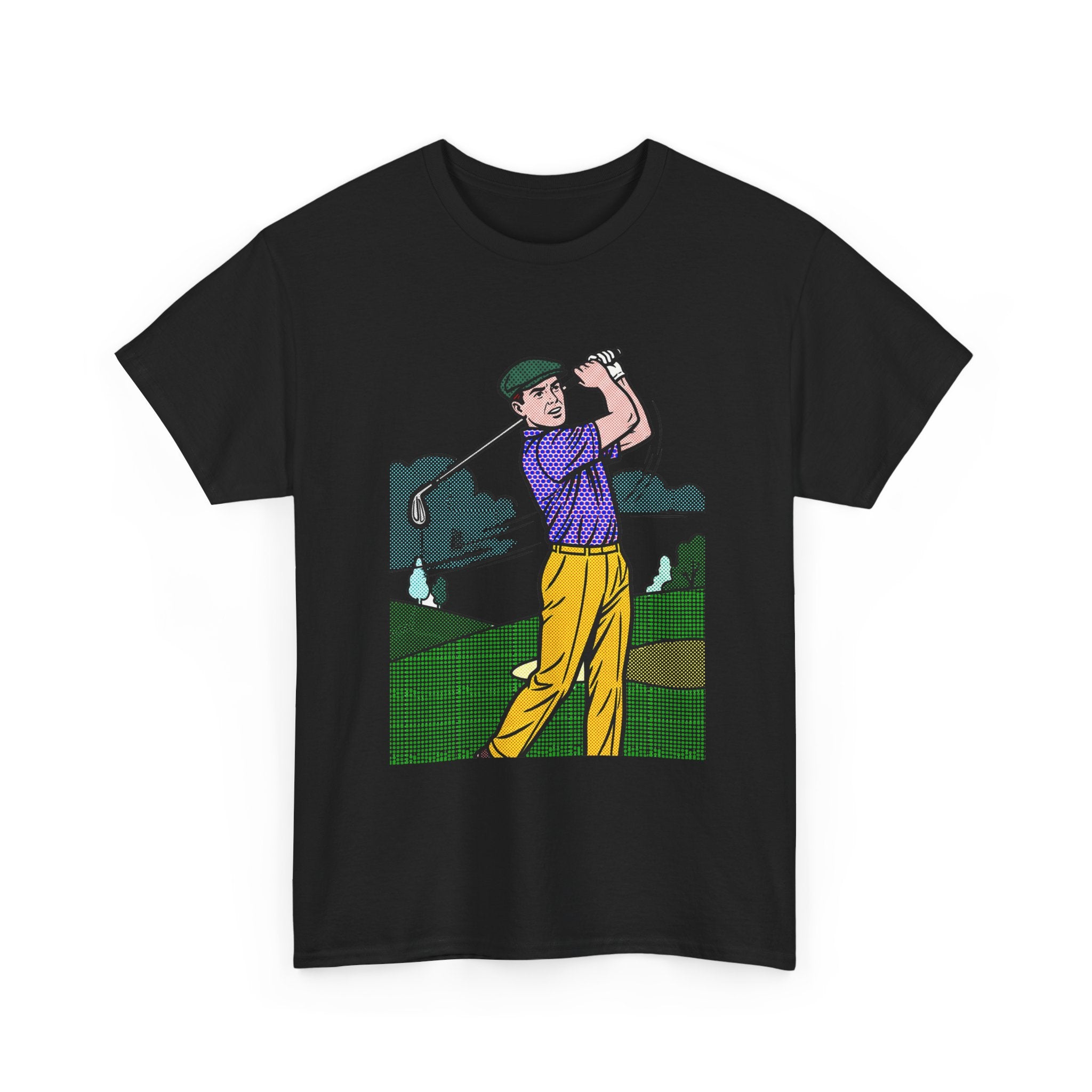 Golf Golfer Illustration T‑Shirt — Vintage Swing Graphic Tee for Golf Lovers