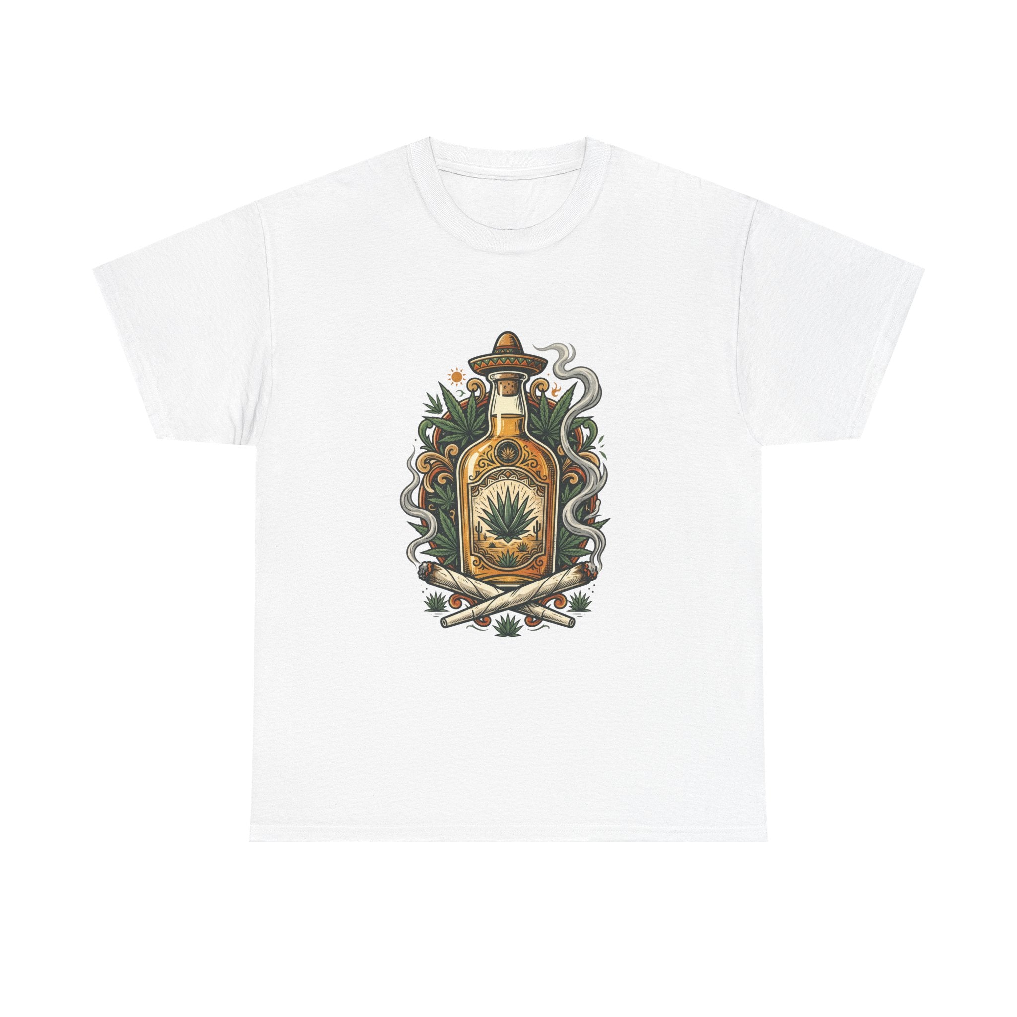 Tequila Bottle Graphic Tee — Agave Spirit Illustration T-Shirt