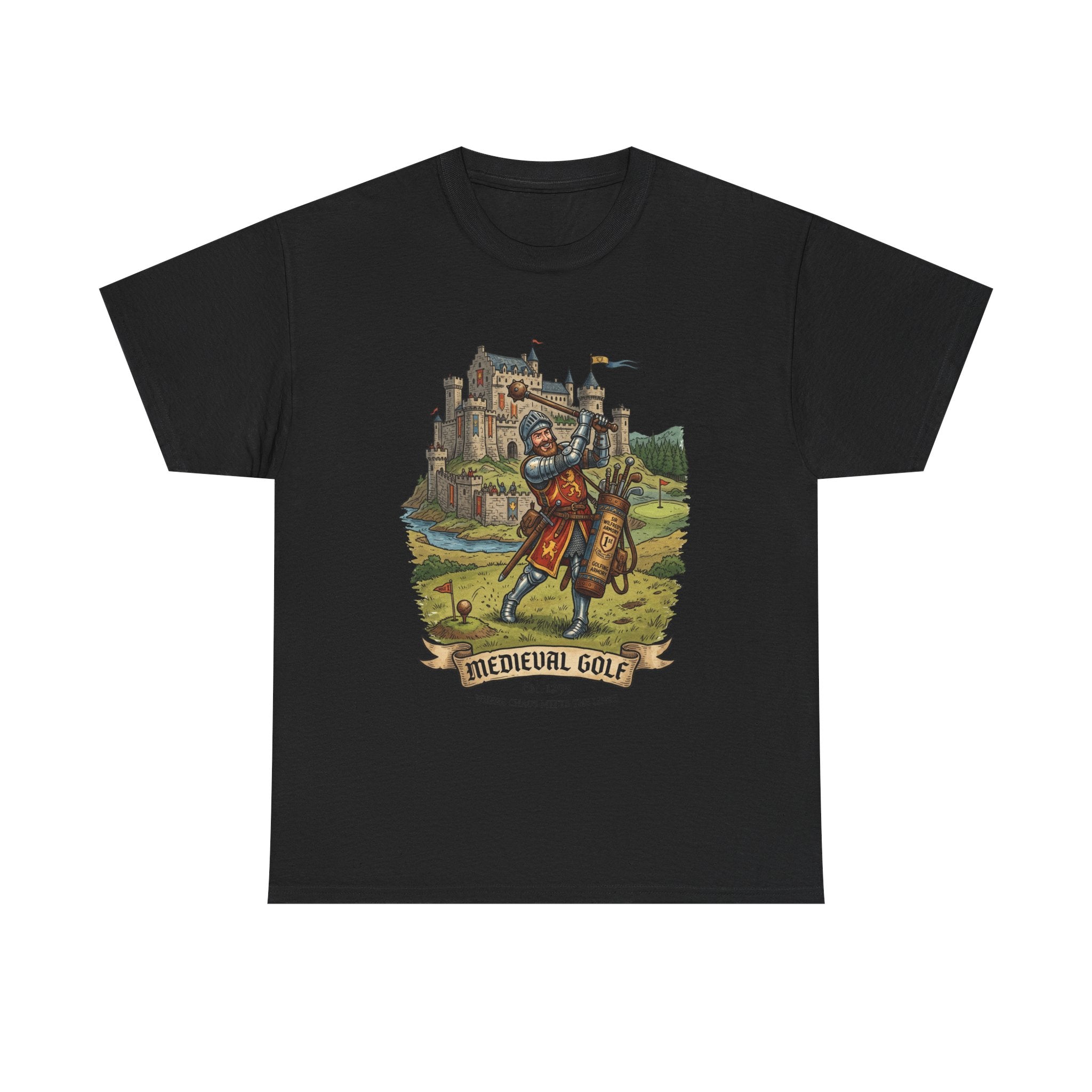 Medieval Golf T-Shirt – Vintage Knight Golfing Castle Graphic Tee