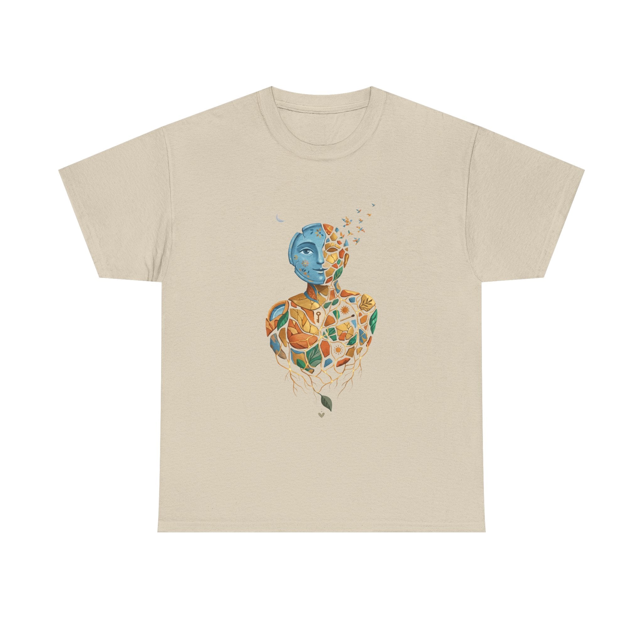Abstract Mosaic Portrait T‑Shirt — Fragmented Face Art Tee
