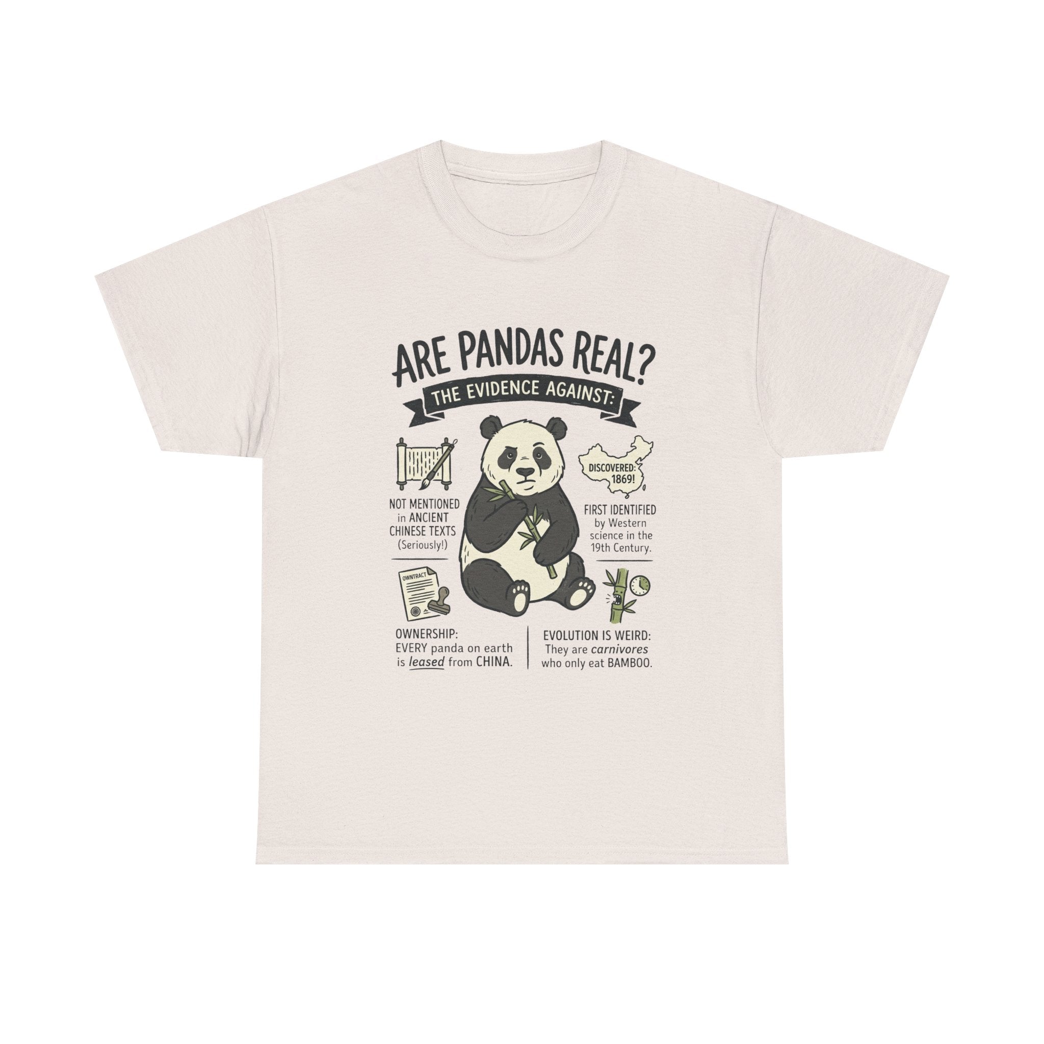 Are Pandas Real? Graphic Tee — Funny Panda Infographic T-Shirt