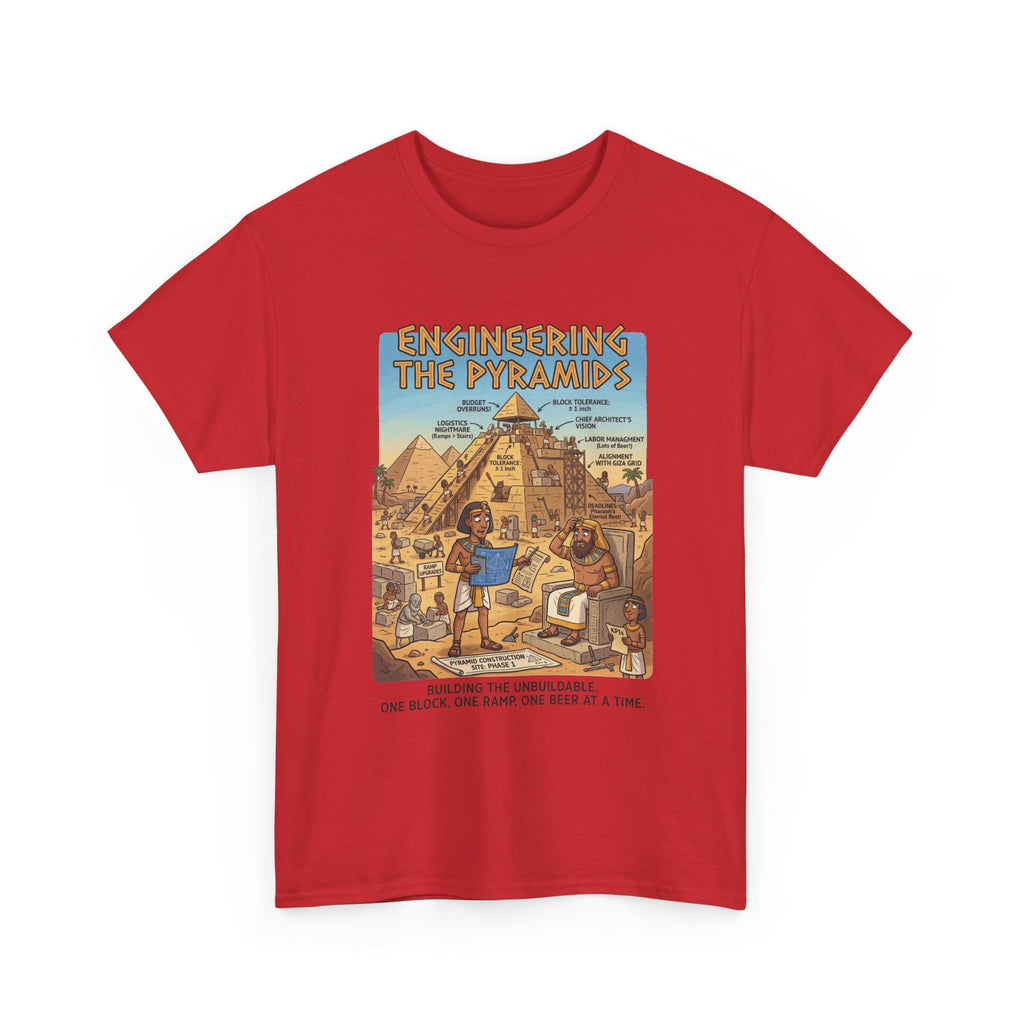 T-Shirt — "Engineering the Pyramids" Vintage Egypt Graphic Tee