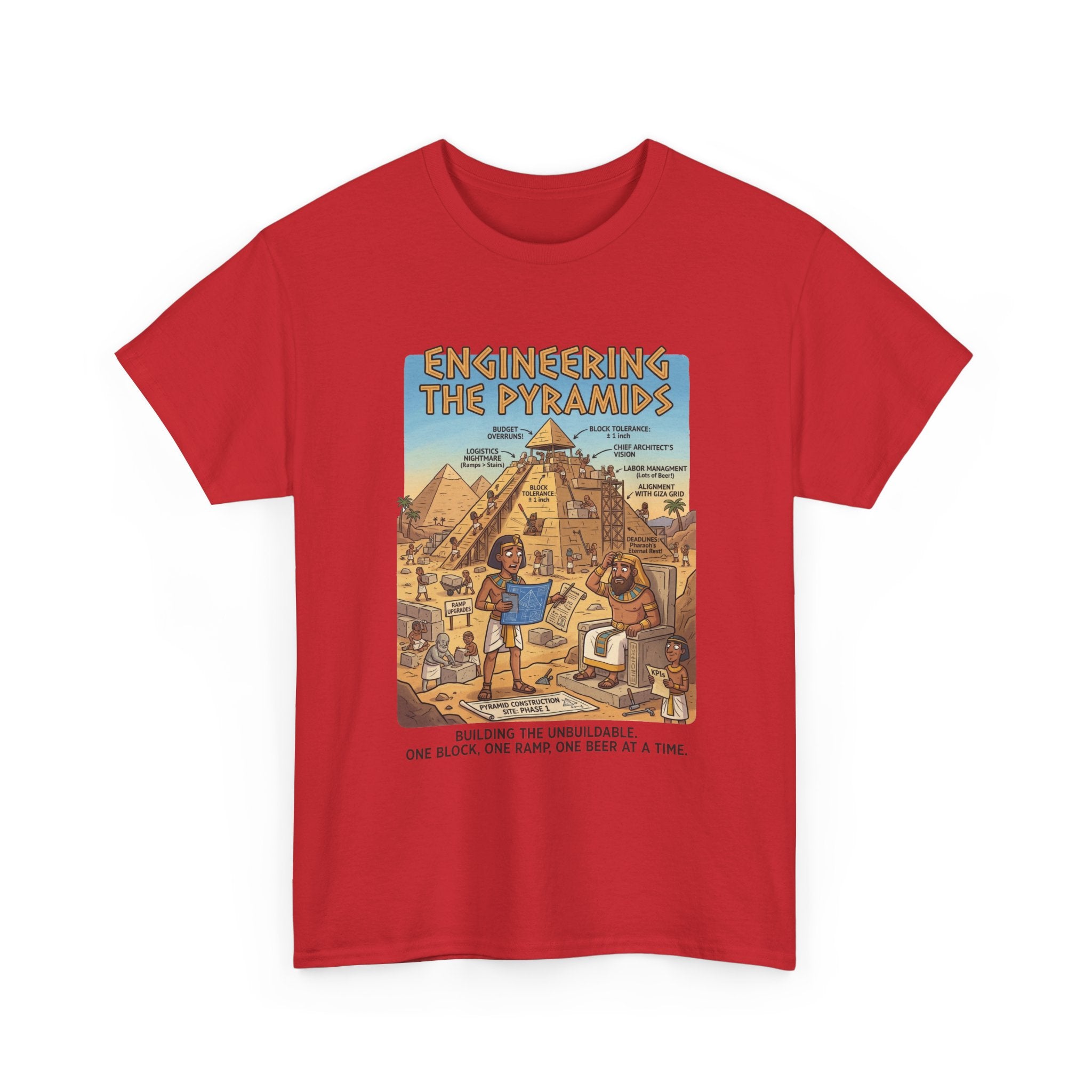 T-Shirt — "Engineering the Pyramids" Vintage Egypt Graphic Tee