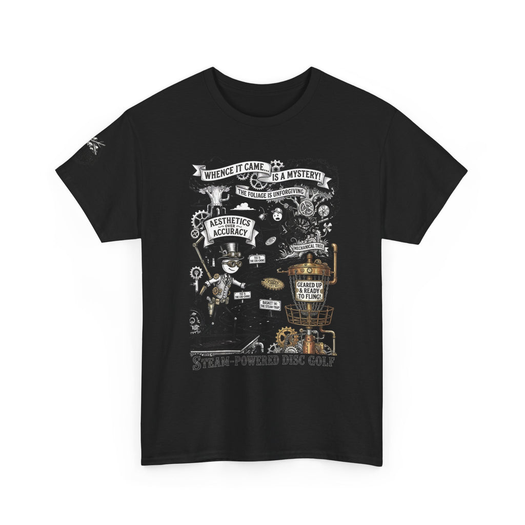 Steam-Powered Disc Golf T-Shirt | Steampunk Disc Golf Design