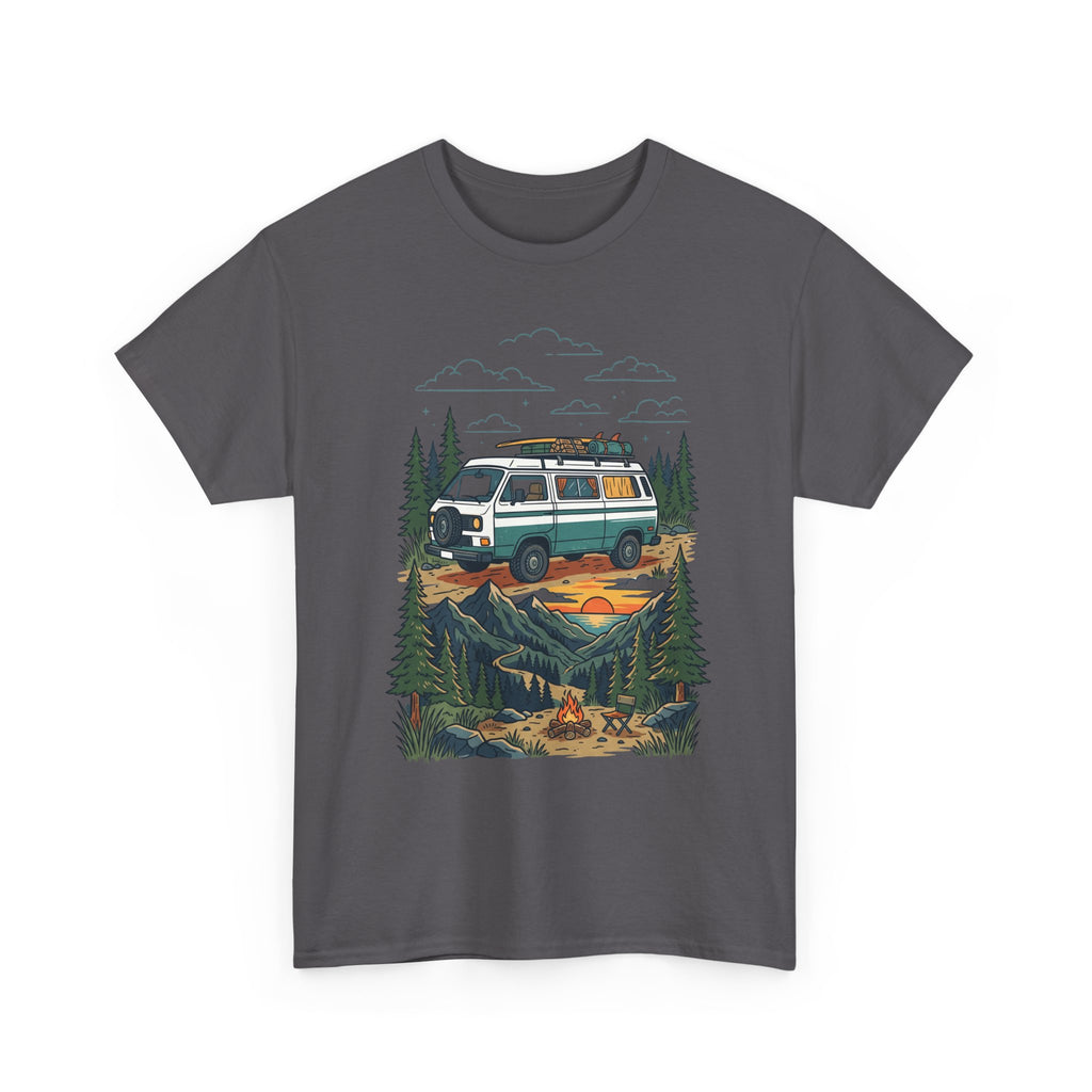 Camper Van Adventure Tee — Retro Van Camping Graphic T-Shirt