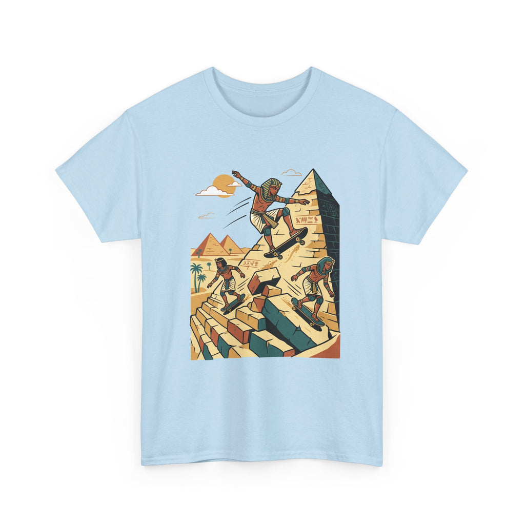 Egyptian Pyramid Skateboard T‑Shirt — Retro Skateboarding Pharaohs Graphic Tee