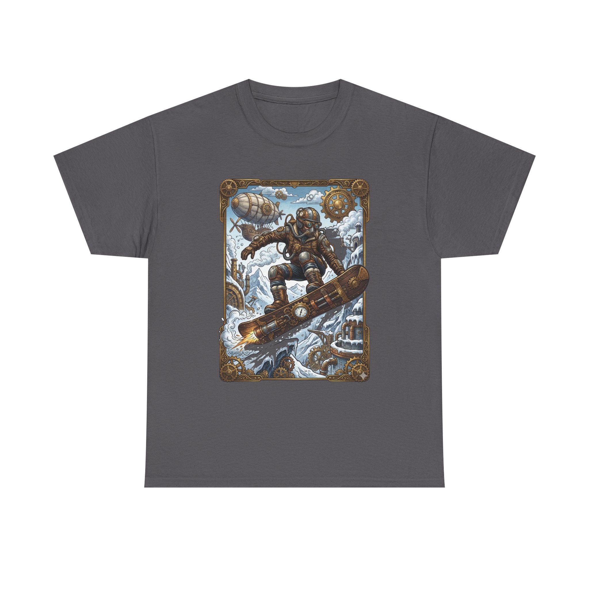 Steampunk Snowboarder Tee — Vintage Deep-Sea Snowboarding Graphic Shirt