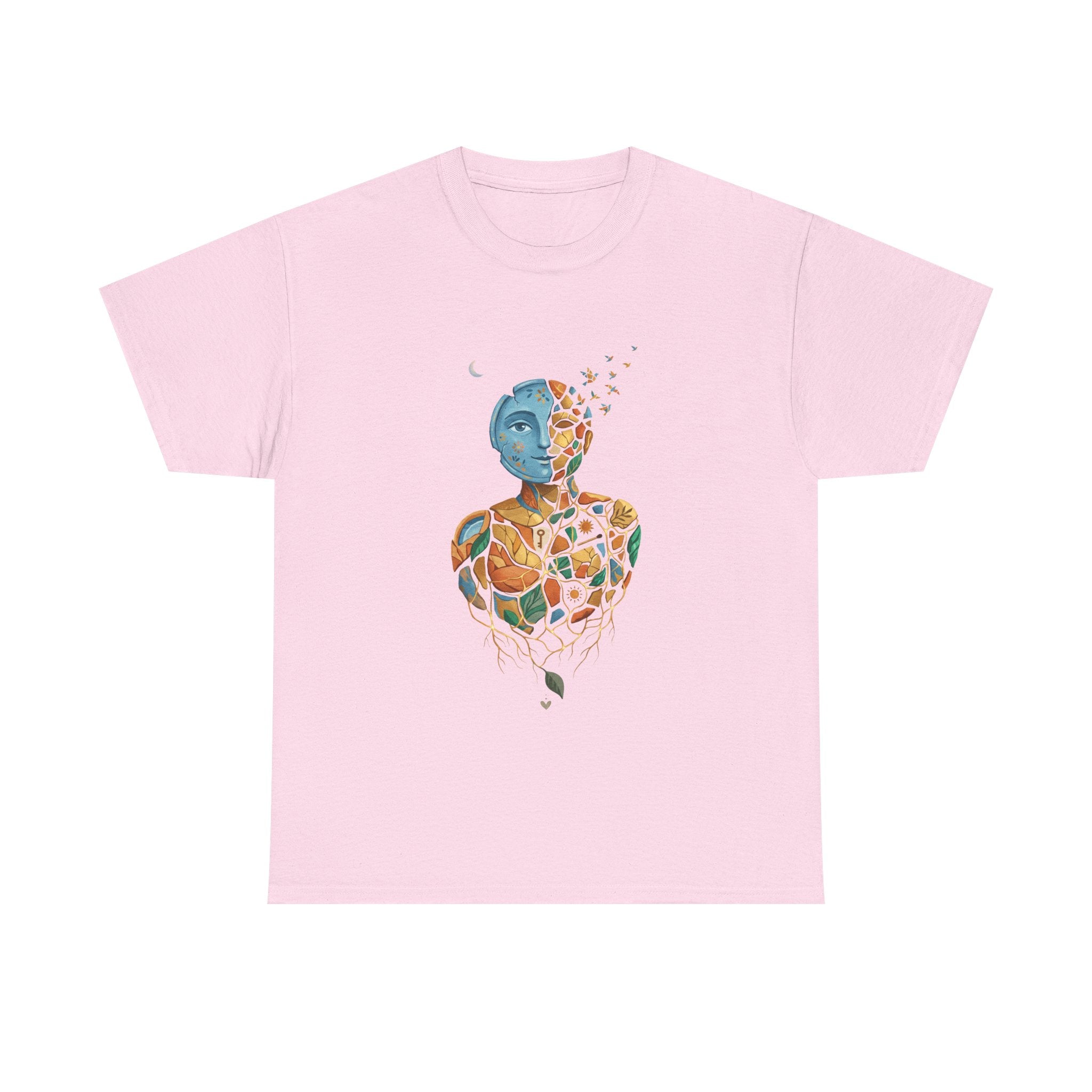 Abstract Mosaic Portrait T‑Shirt — Fragmented Face Art Tee