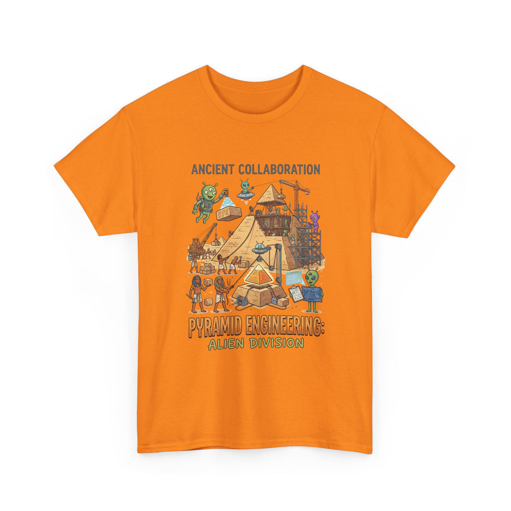 Pyramid Engineering Tee — "Ancient Collaboration" Alien Division Graphic Shirt