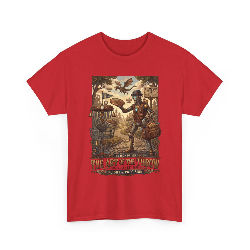 Steampunk Disc Golf T-Shirt — "The Art of the Throw" Vintage Disc Golfer Graphic Tee