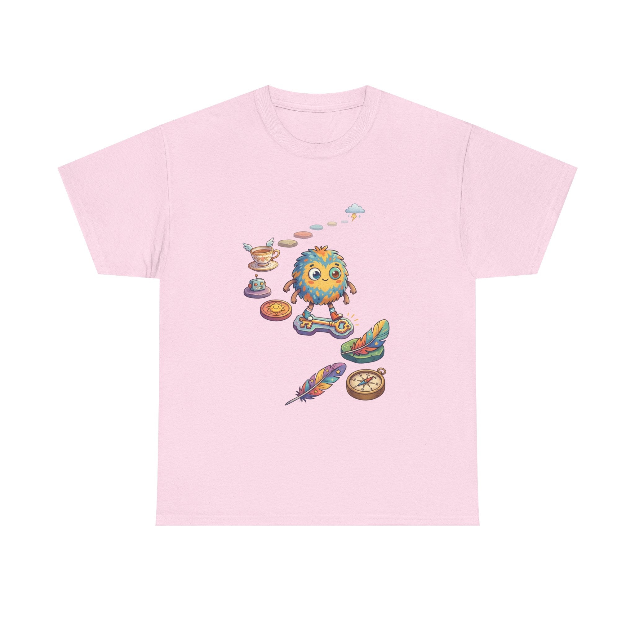 T-Shirt — Whimsical Cosmic Creature with Ritual Objects Graphic Tee