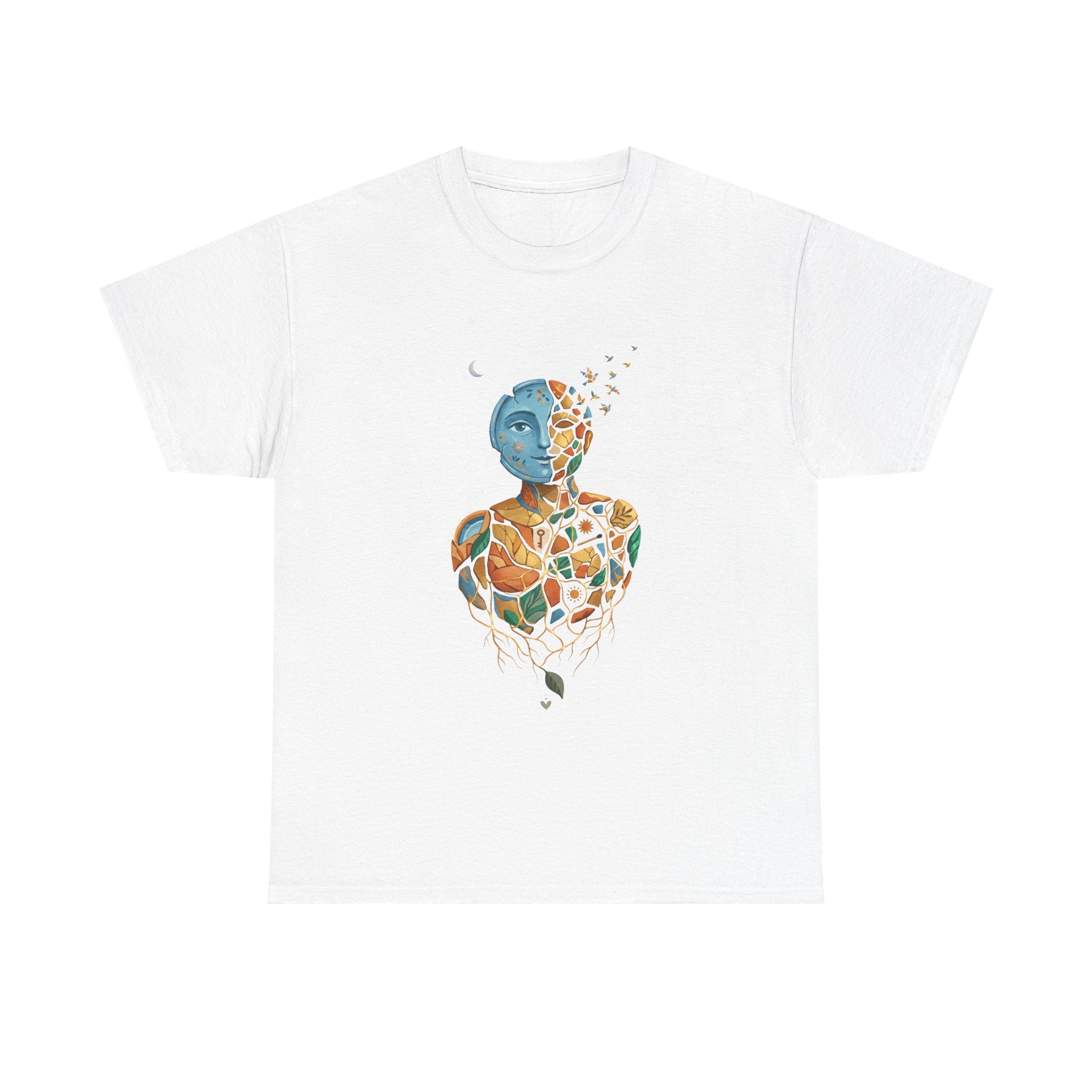 Abstract Mosaic Portrait T‑Shirt — Fragmented Face Art Tee