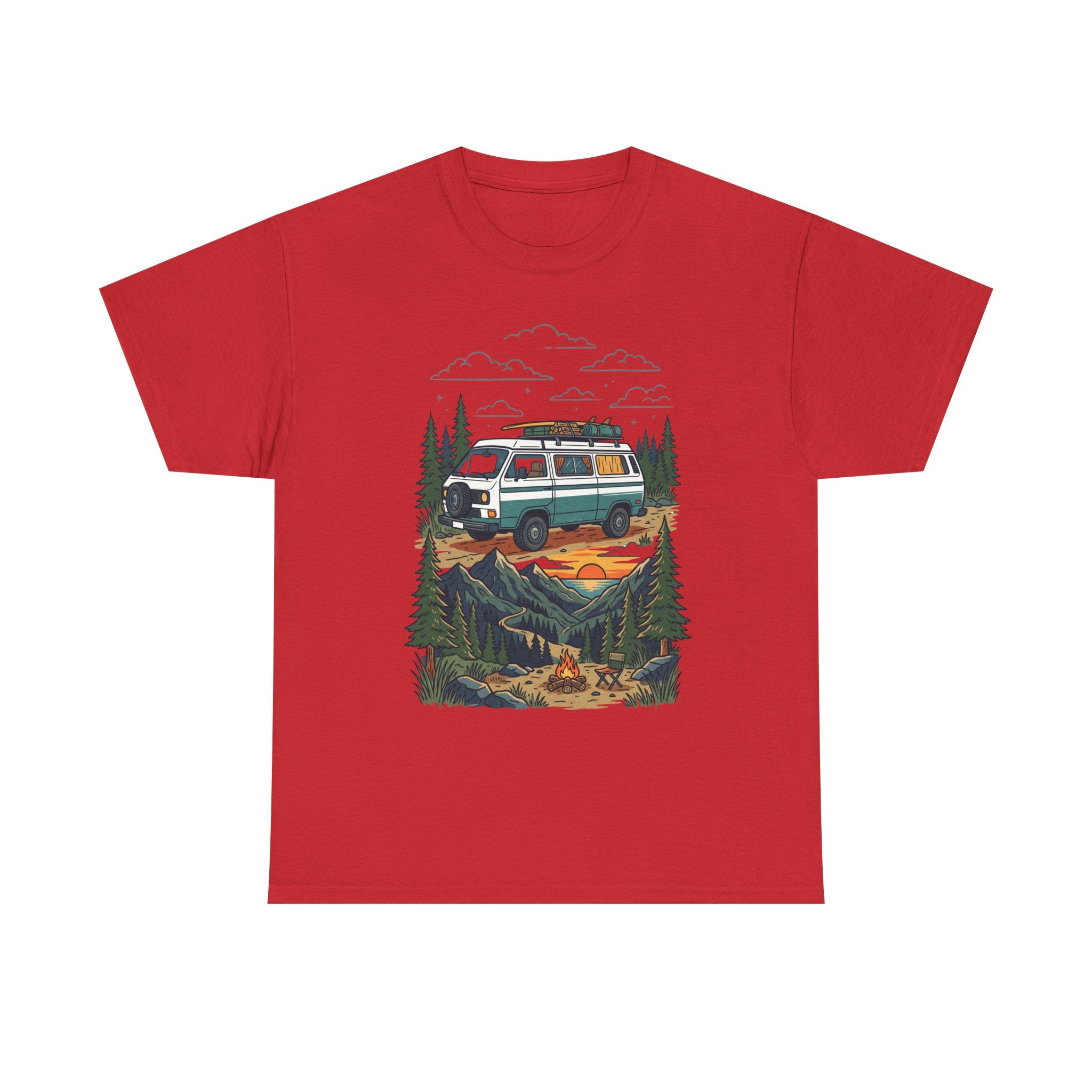 Camper Van Adventure Tee — Retro Van Camping Graphic T-Shirt