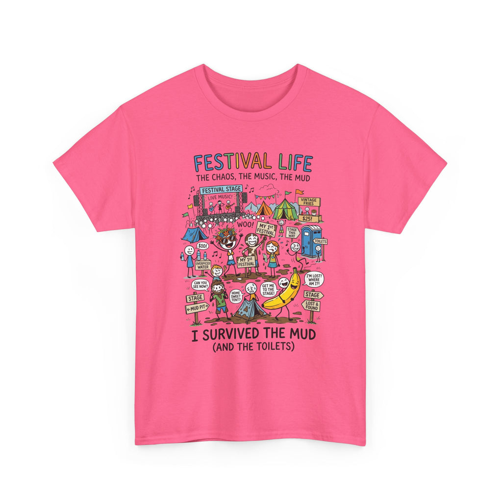 Festival Life T-Shirt — "I Survived the Mud (and the Toilets)" Graphic Tee