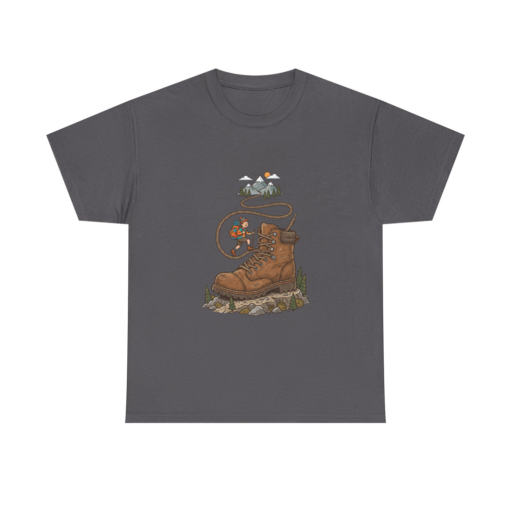 Hiking Boot Adventure Graphic Tee — Outdoor Trail Camper Shirt