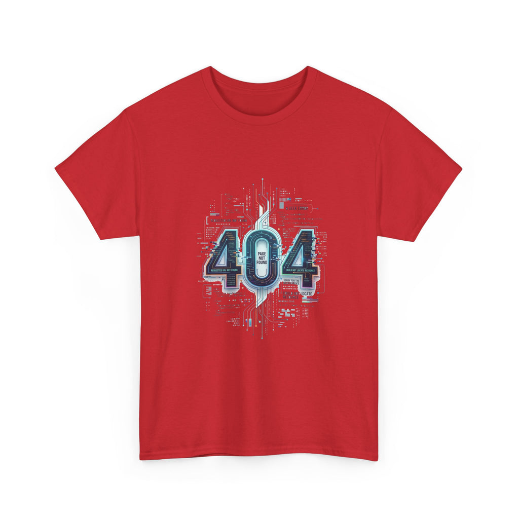404 Error Tech Graphic Tee — Retro Cyber Glitch Computer Shirt