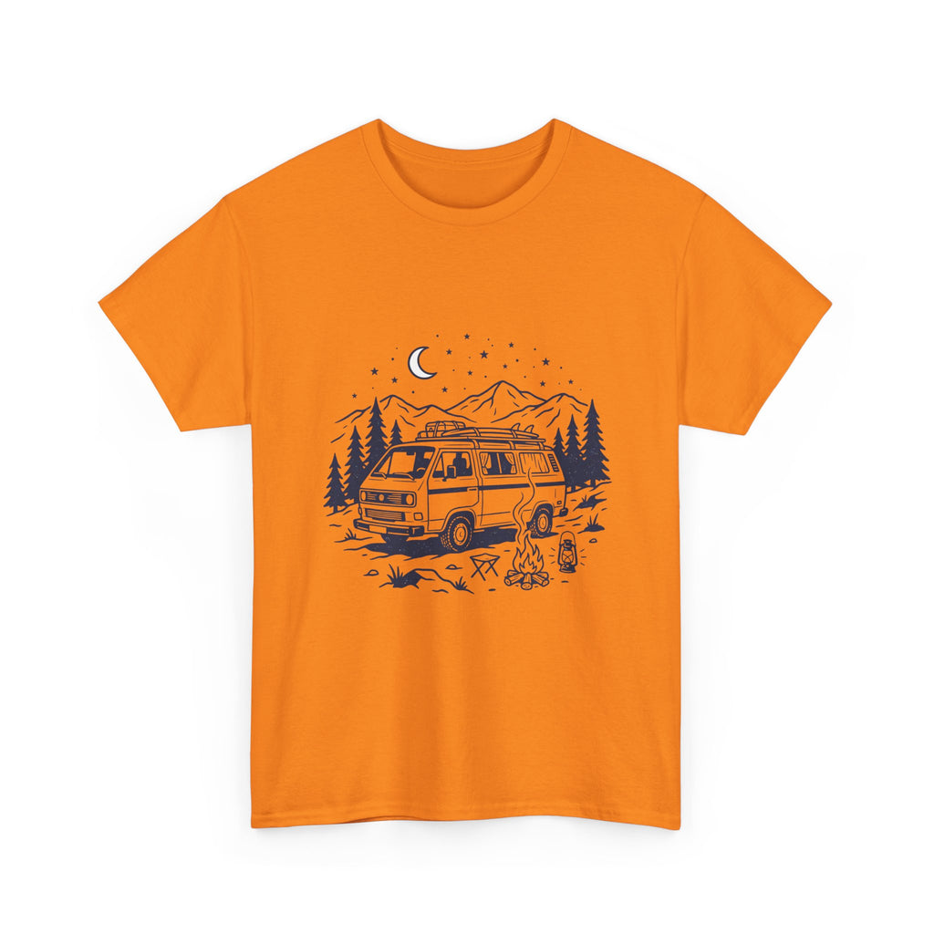 Camping Van Tee – Moonlit Mountain Adventure Graphic T-Shirt