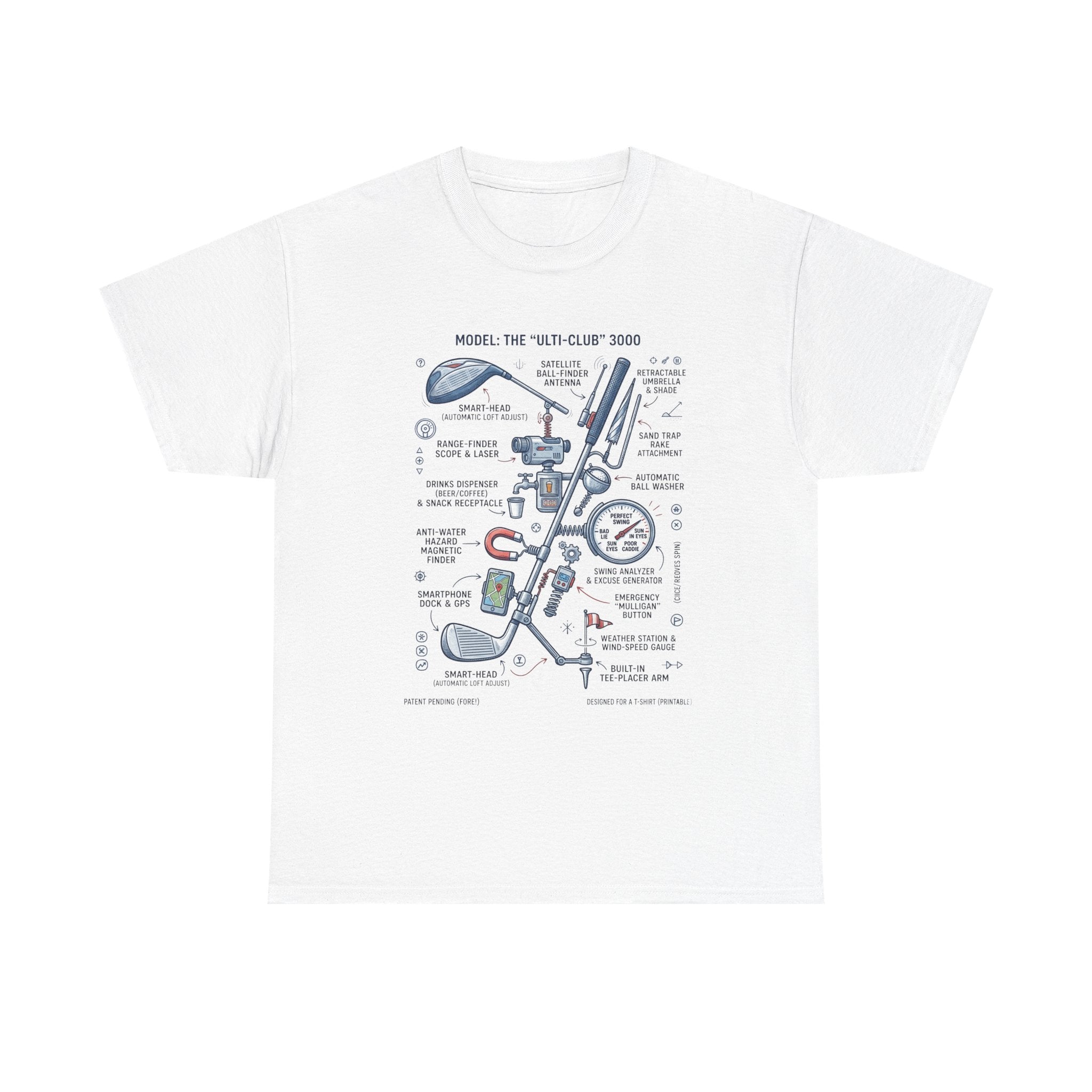 T-Shirt — Golf Club Diagram Vintage Schematic Tee