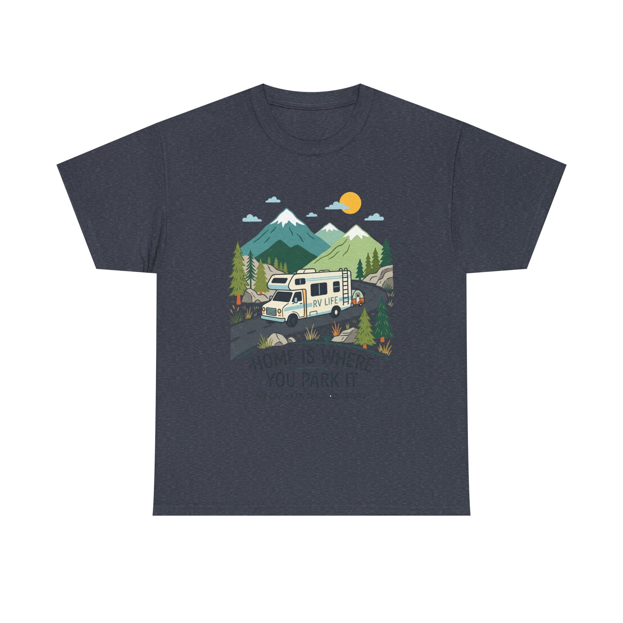 RV Camping T‑Shirt — "Home Is Where You Park It" Mountain Camper Tee