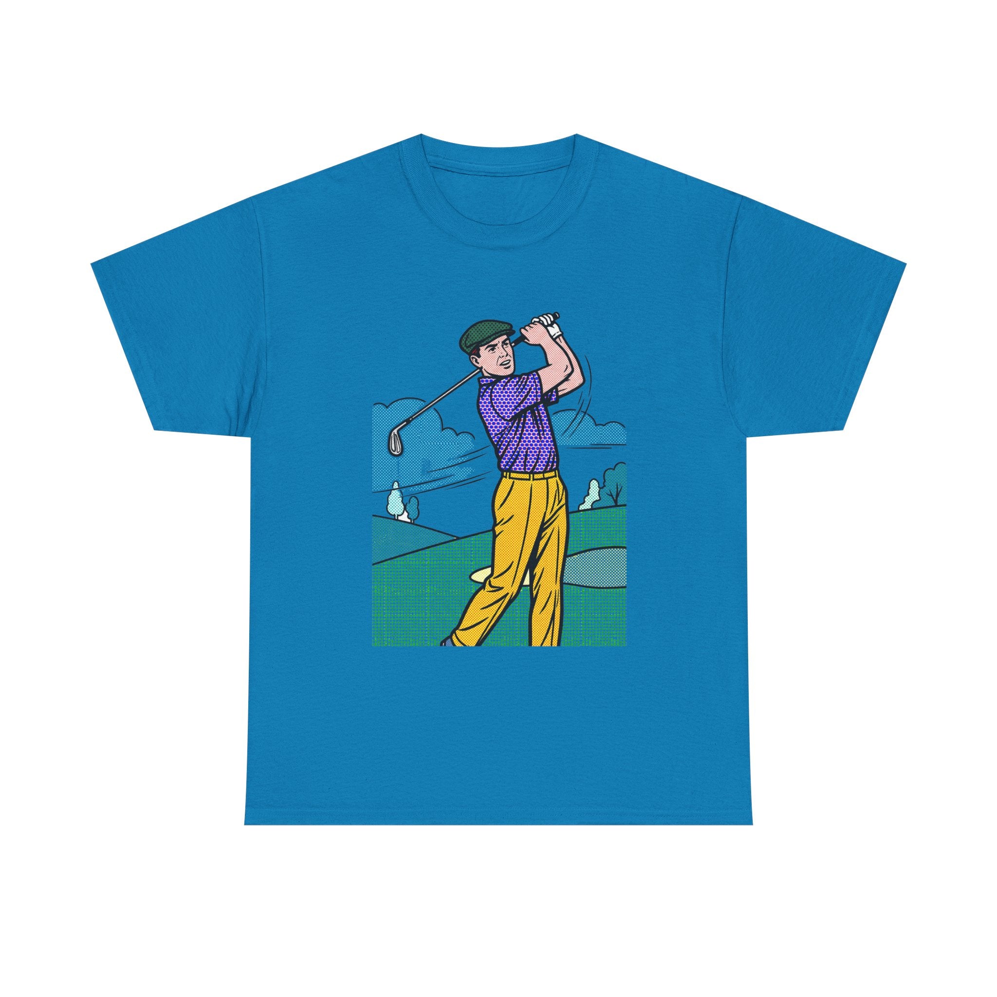 Golf Golfer Illustration T‑Shirt — Vintage Swing Graphic Tee for Golf Lovers