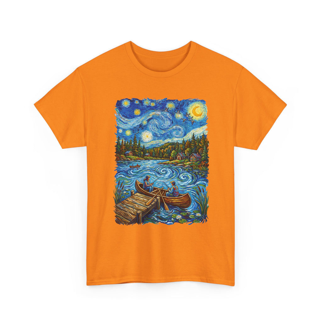 Starry Night Lake T-Shirt — Canoe Dock Scenic Tee