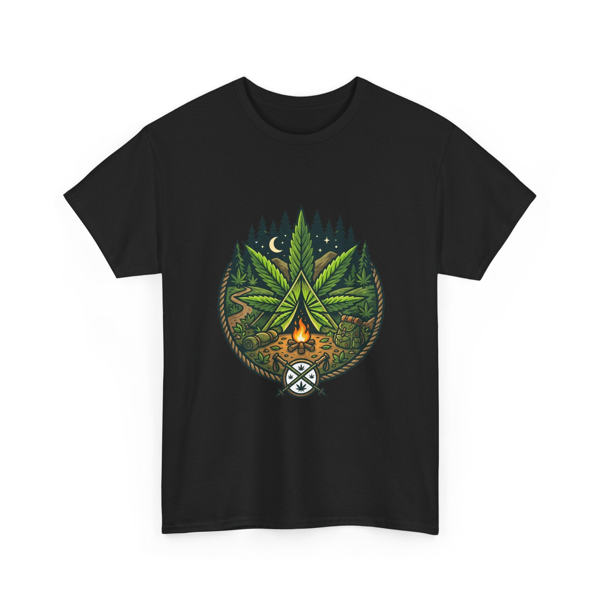 T-Shirt — Campfire Cannabis Leaf Graphic Tee