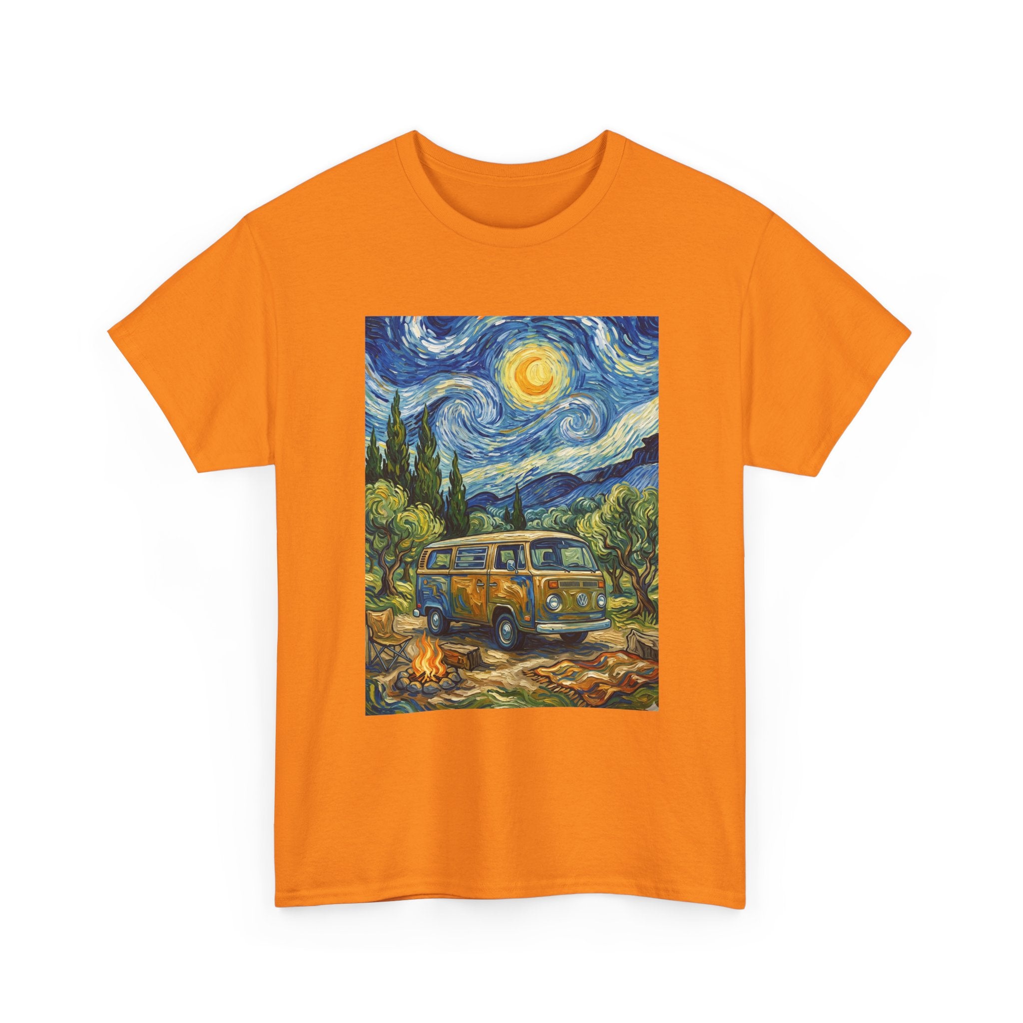 Van Gogh Night Van T-Shirt — Vintage Camper Starry Sky Tee