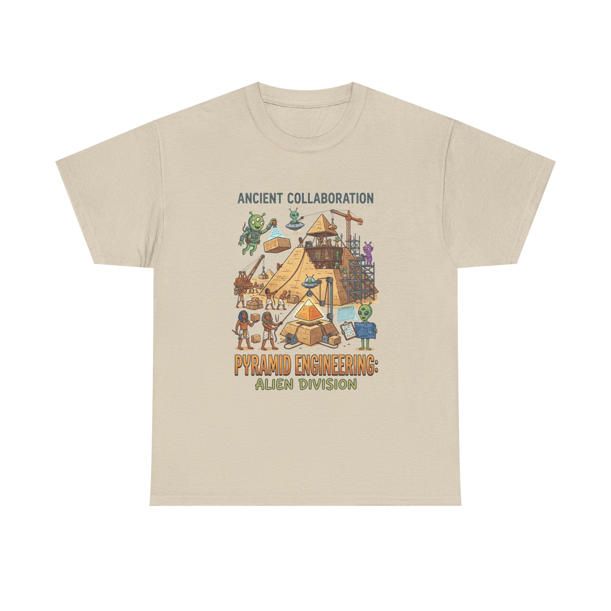Pyramid Engineering Tee — "Ancient Collaboration" Alien Division Graphic Shirt