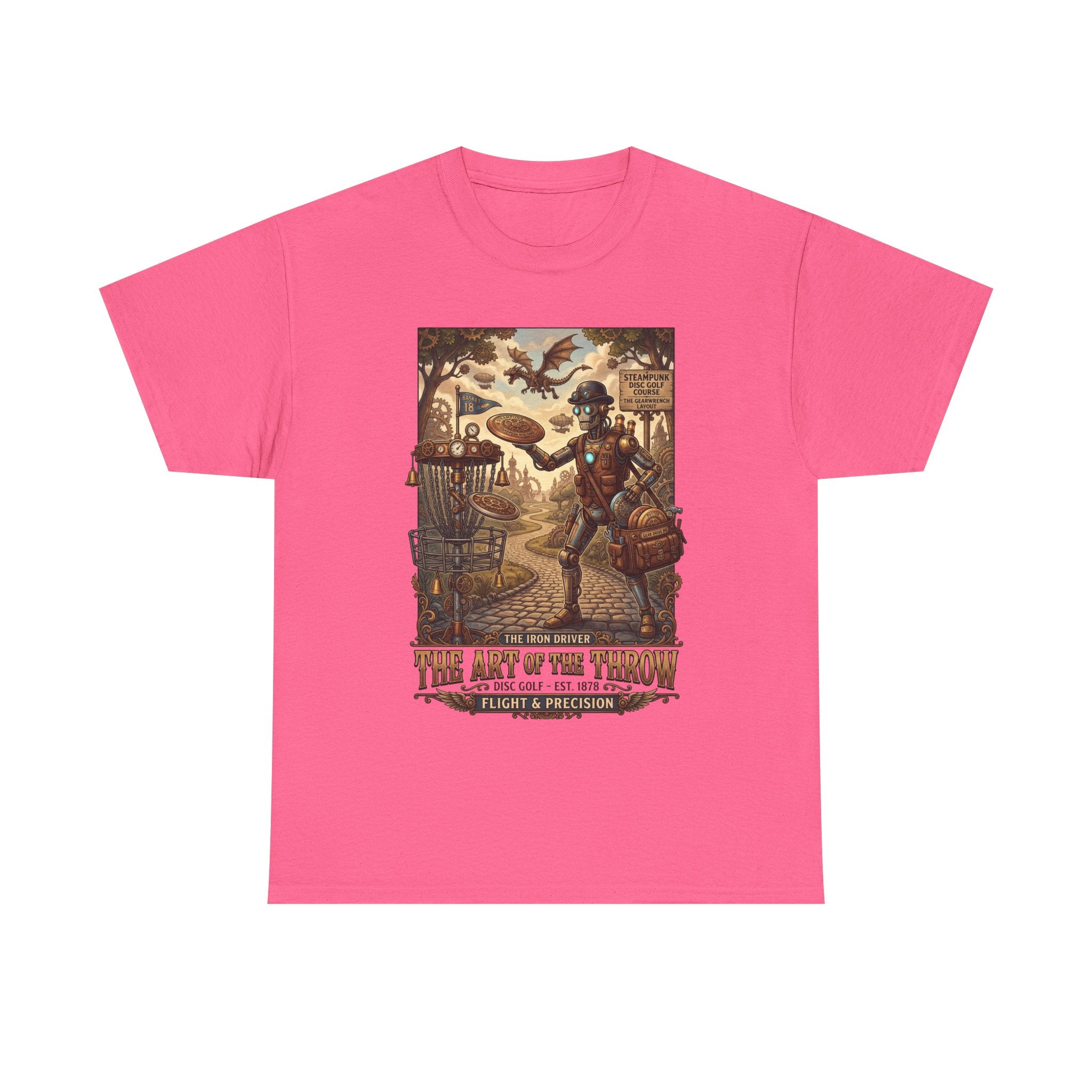 Steampunk Disc Golf T-Shirt — "The Art of the Throw" Vintage Disc Golfer Graphic Tee