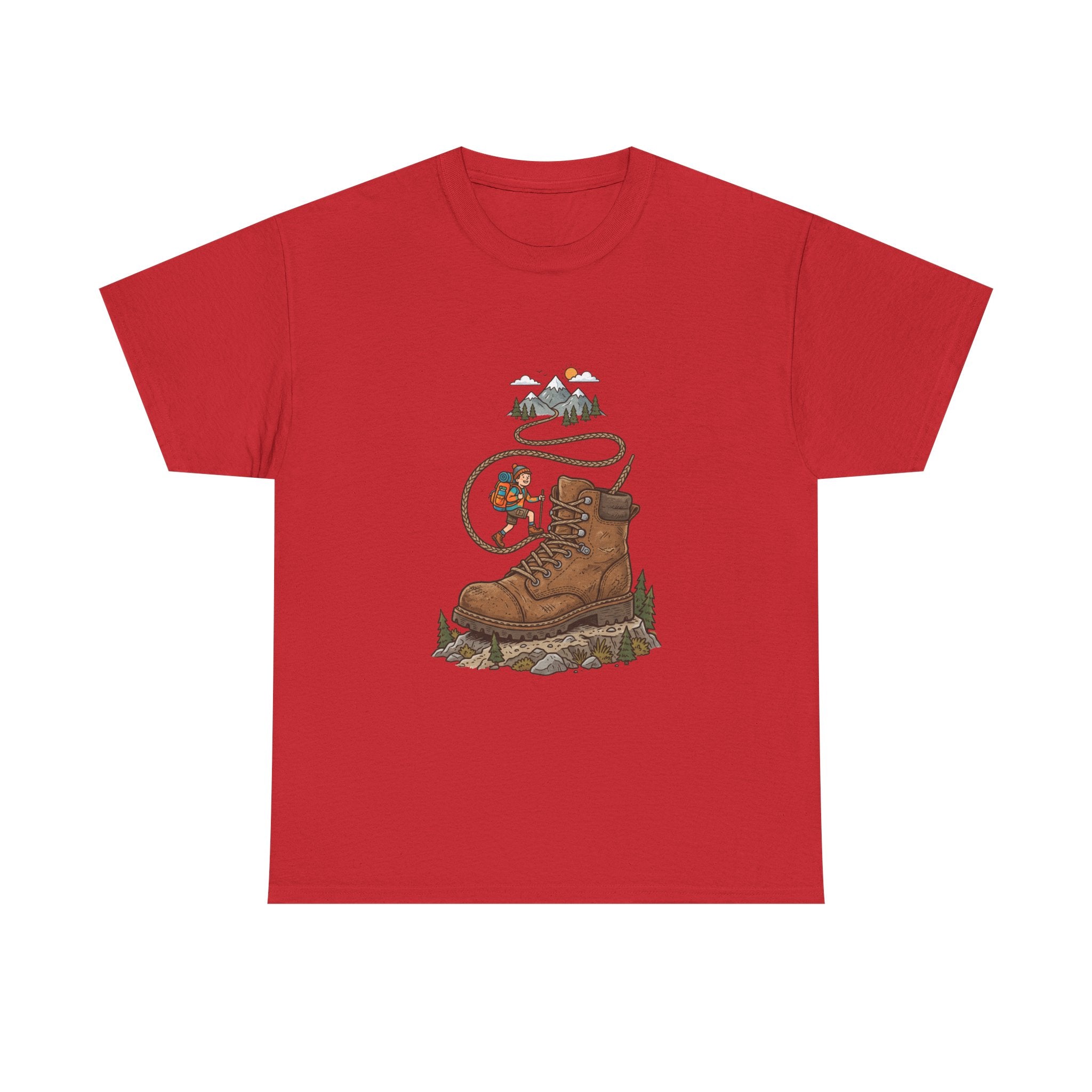Hiking Boot Adventure Graphic Tee — Outdoor Trail Camper Shirt