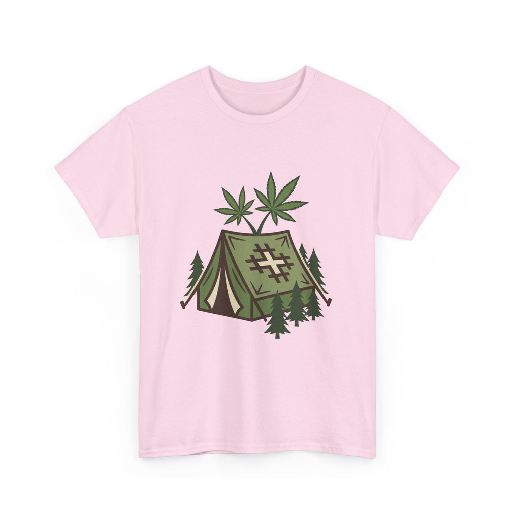 Camping Tent Cannabis T-Shirt – Weed Outdoor Adventure Graphic Tee